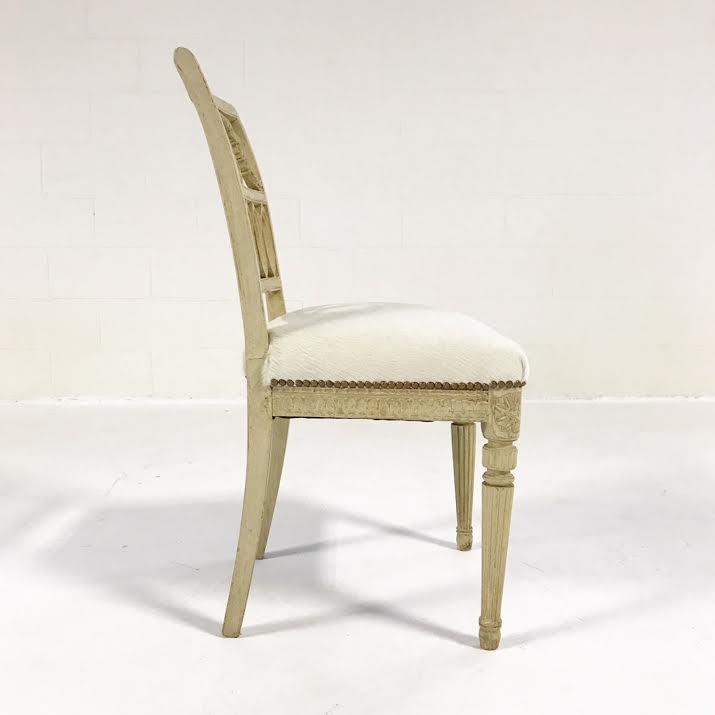 Antique Swedish Chairs in Brazilian Cowhide, Pair - Image 8