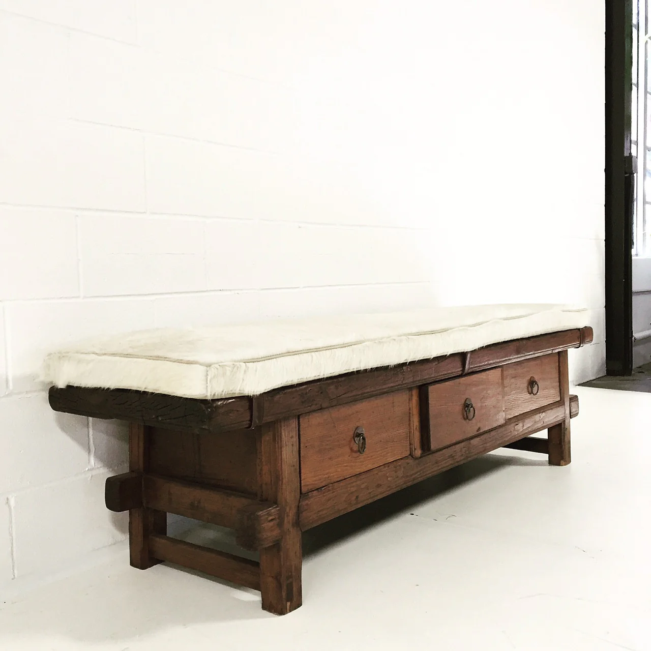 Bench with Brazilian Cowhide Cushion - Image 3