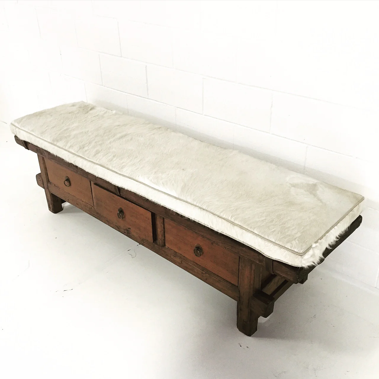 Bench with Brazilian Cowhide Cushion - Image 4