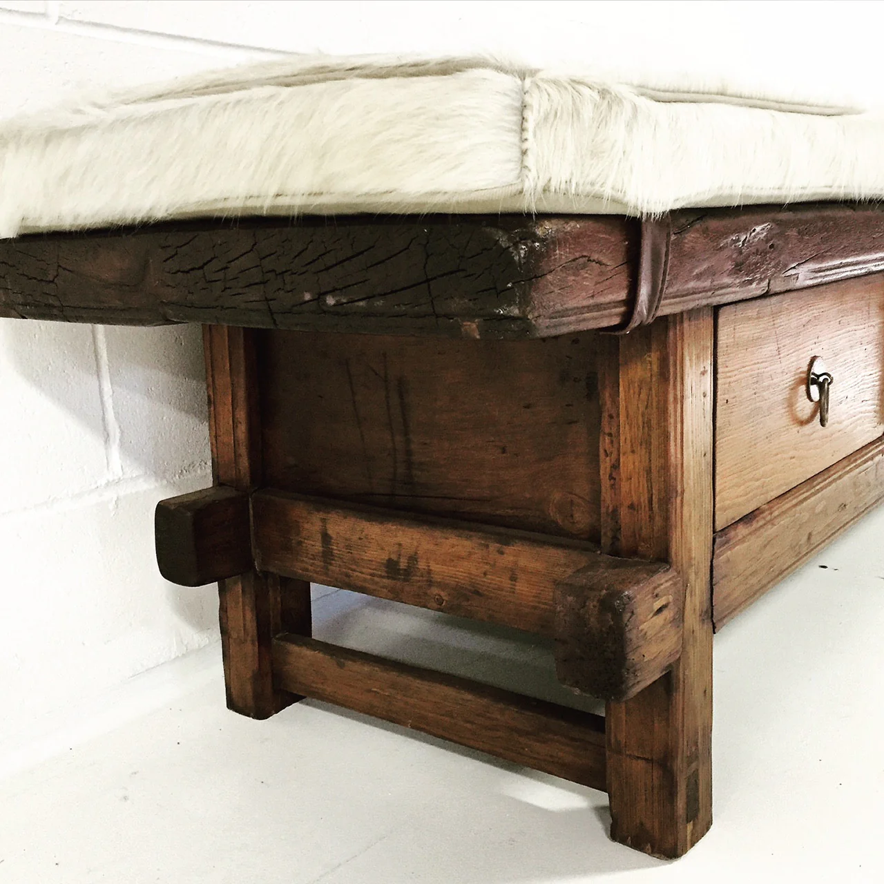 Bench with Brazilian Cowhide Cushion - Image 8