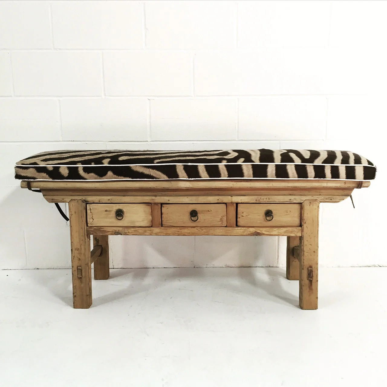 Chinese Bench with Zebra Cushion - Image 2