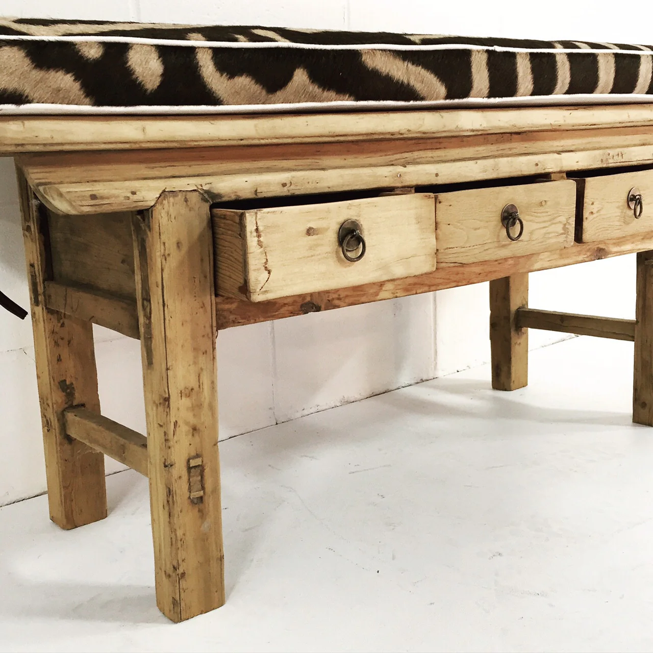 Chinese Bench with Zebra Cushion - Image 4