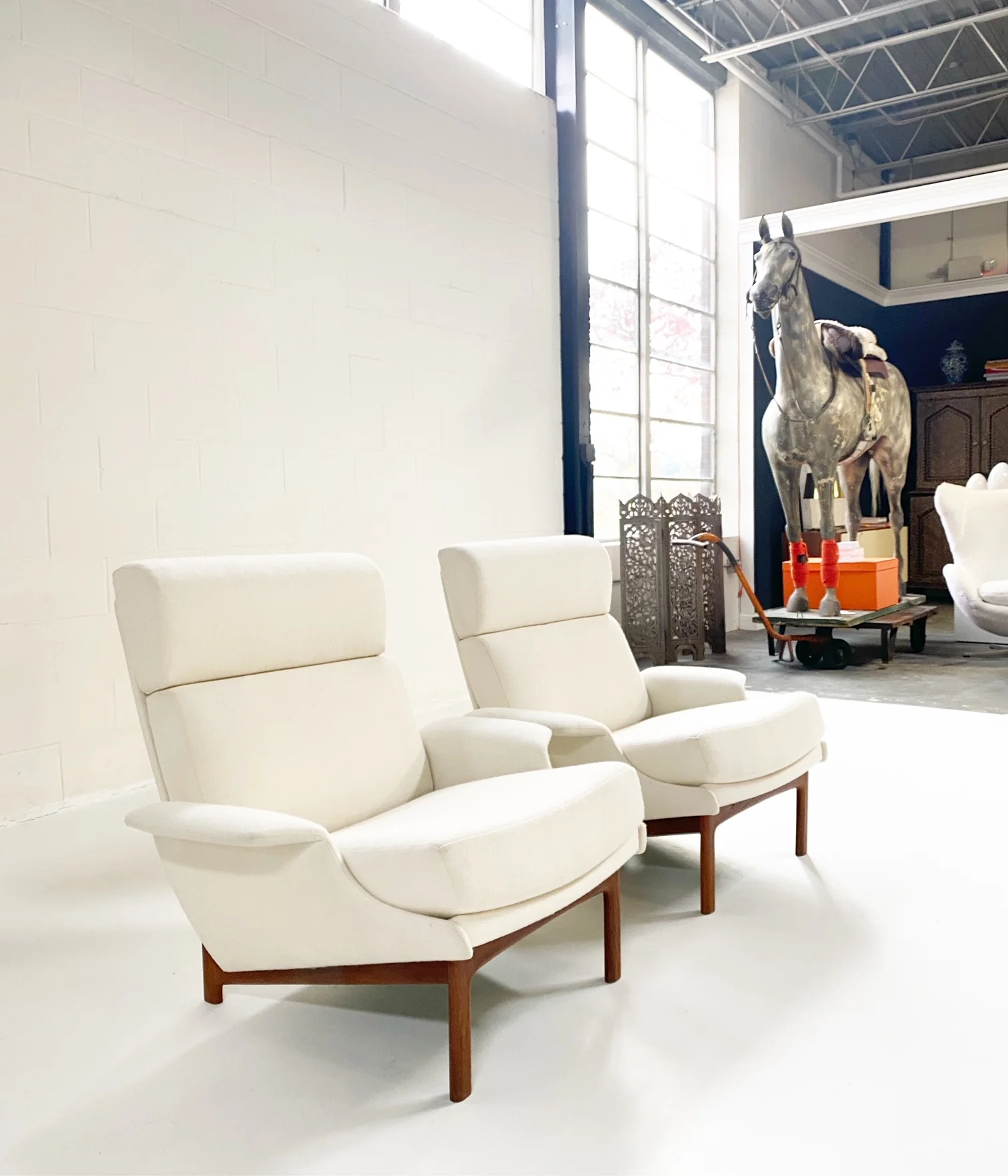 Adam Chairs in Wool Felt, Pair - Image 9