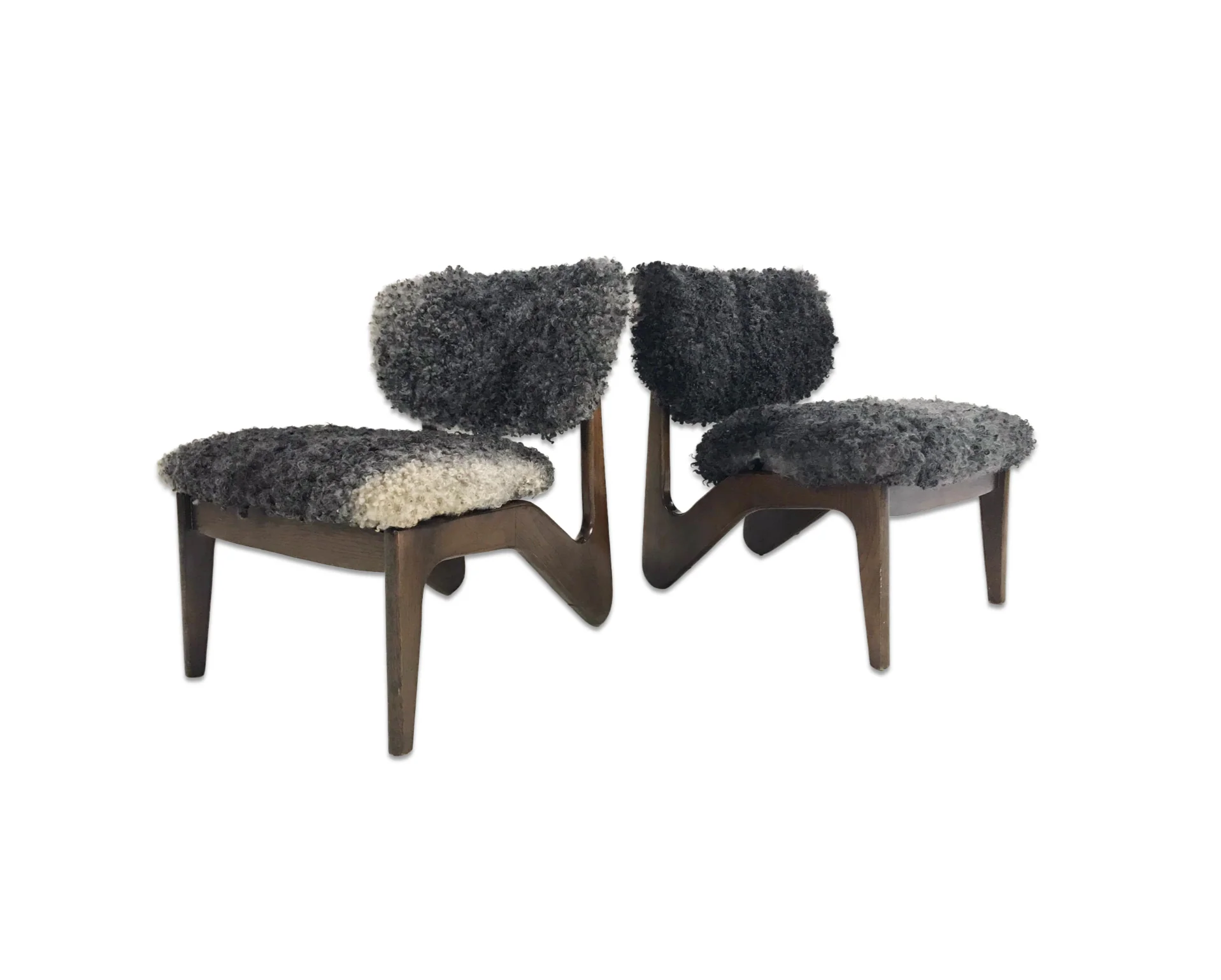Sculptural Chairs in Gotland Sheepskin, pair - Image 10