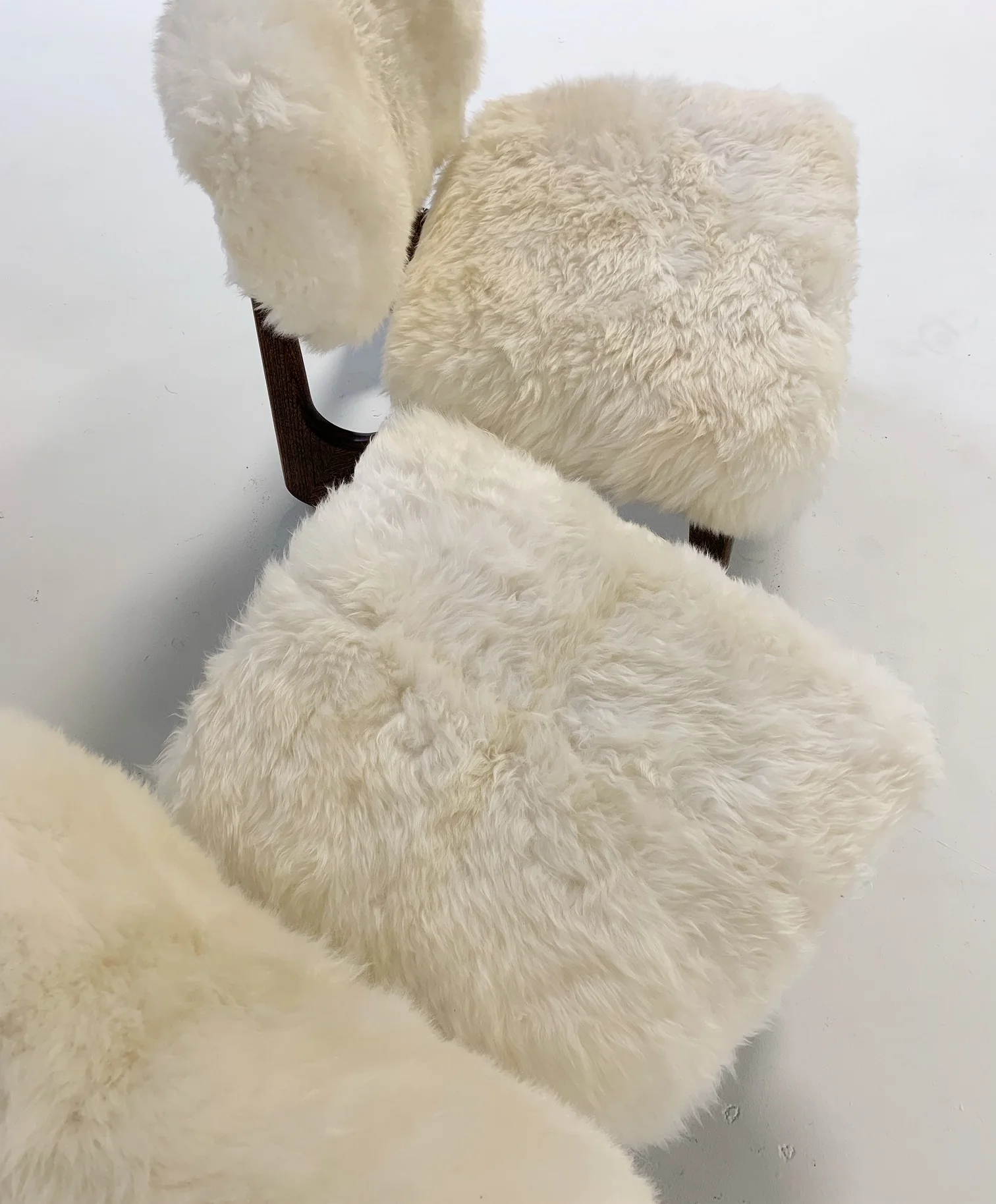 Sculptural Chairs in Brazilian Sheepskin, pair - Image 6