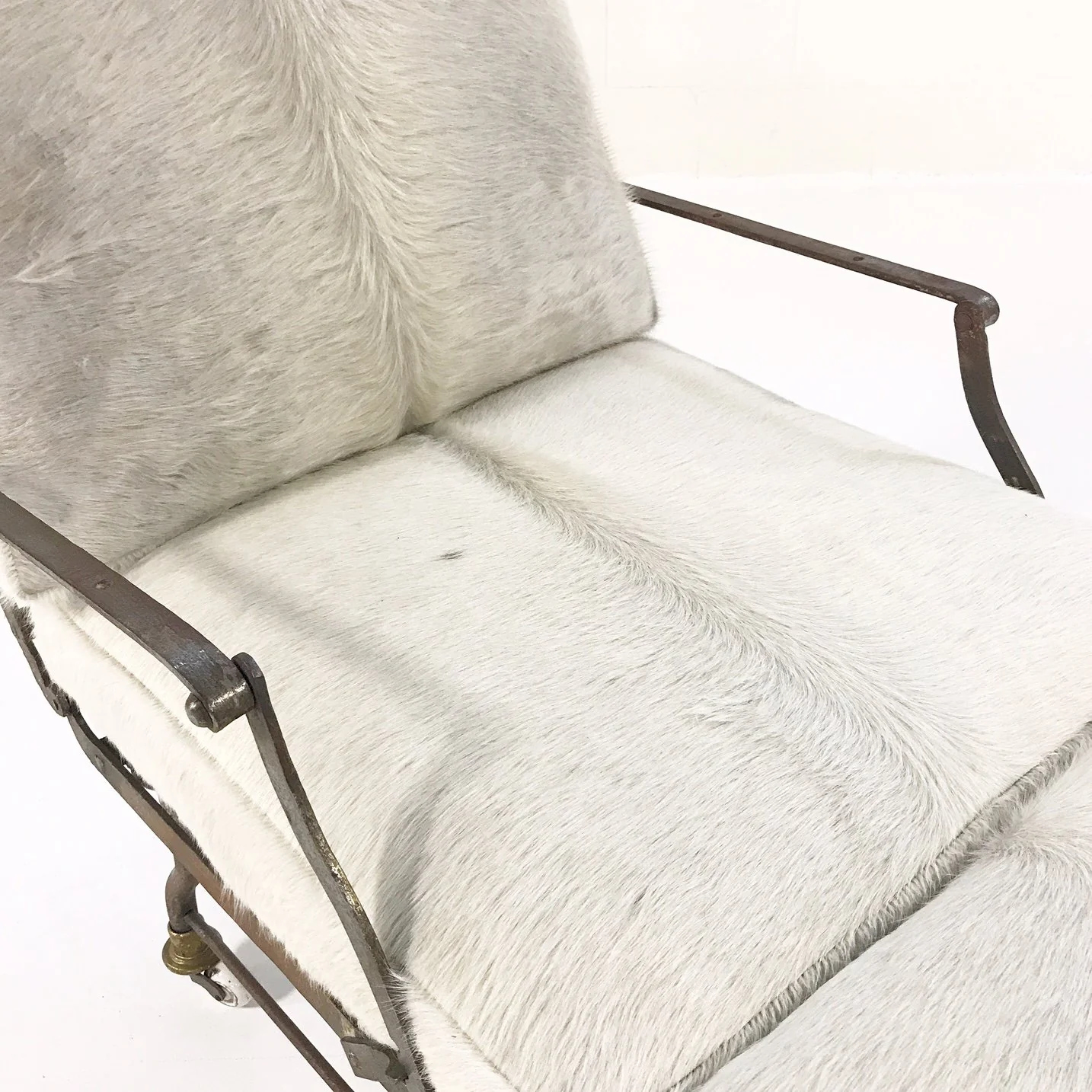 French Campaign Chaise with Brazilian Cowhide Cushions - Image 2
