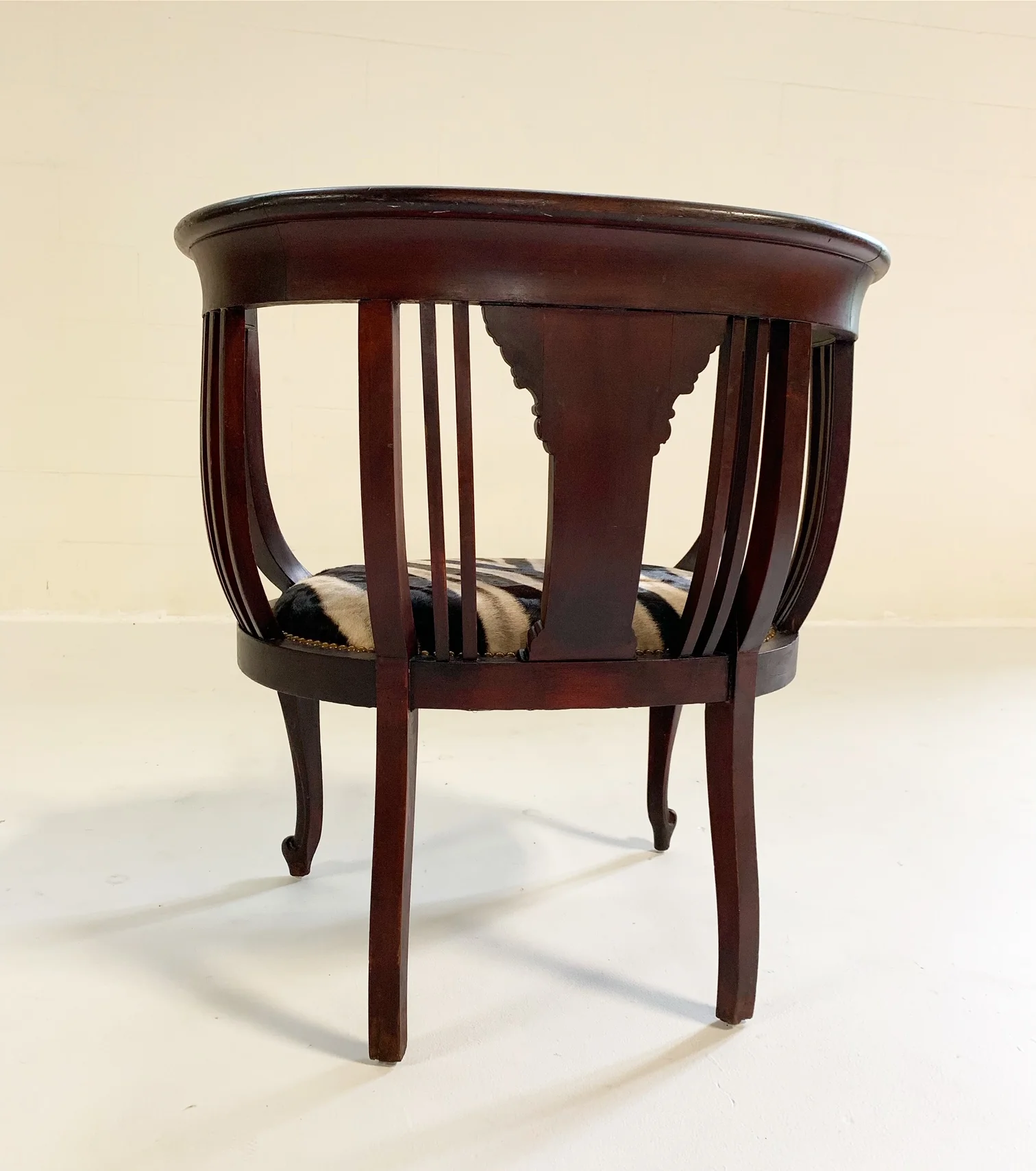 Antique Inlay Armchair in Zebra Hide - Image 5