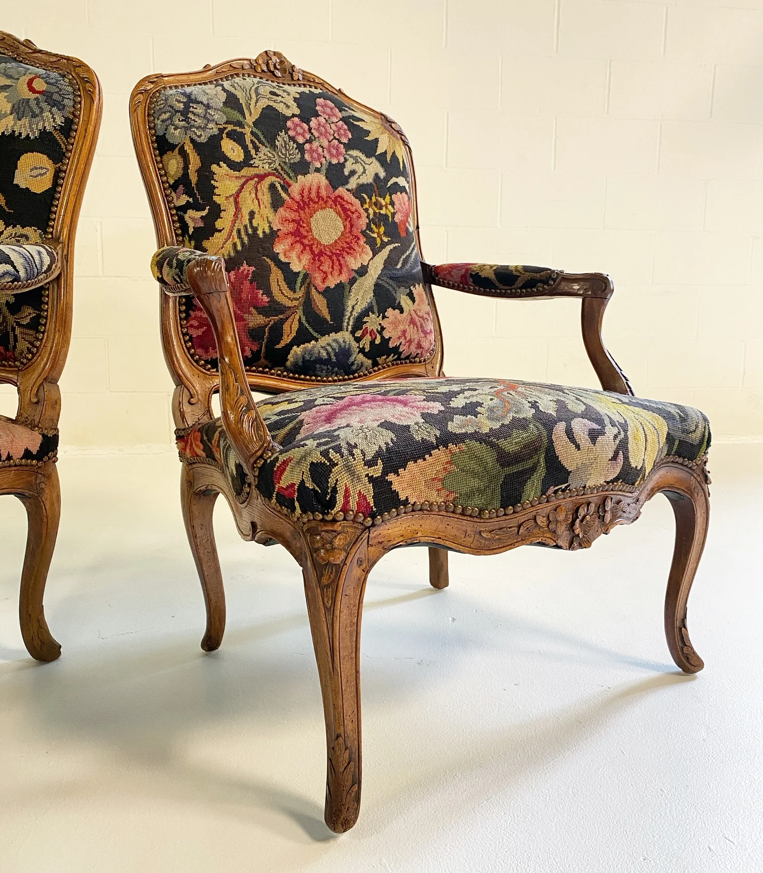 Antique 18th Century Provincial Louis XV Fauteuils, Pair - Image 5