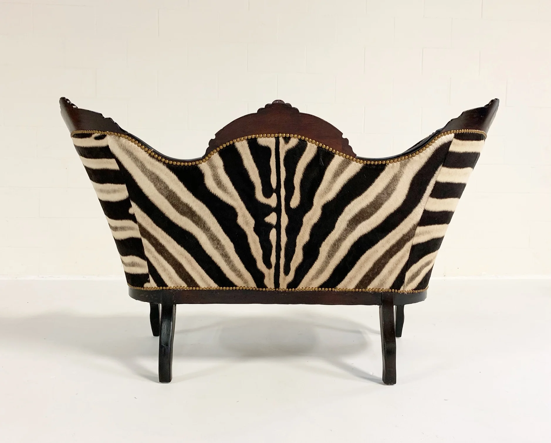 Antique Settee in Zebra Hide - Image 2