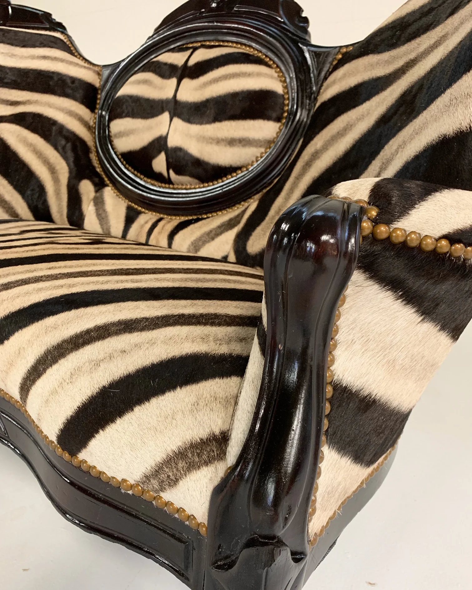 Antique Settee in Zebra Hide - Image 5