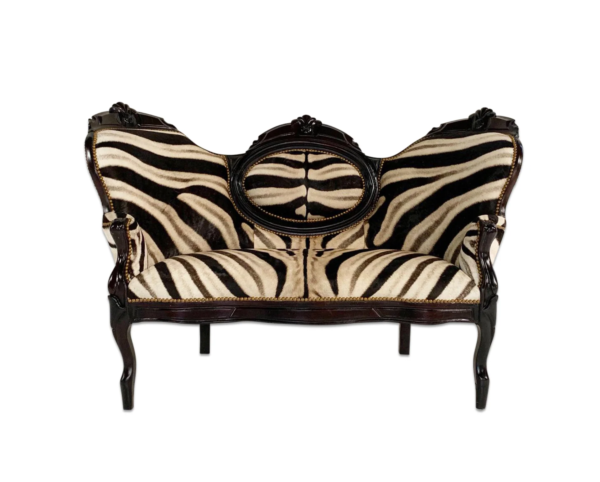 Antique Settee in Zebra Hide - Image 8