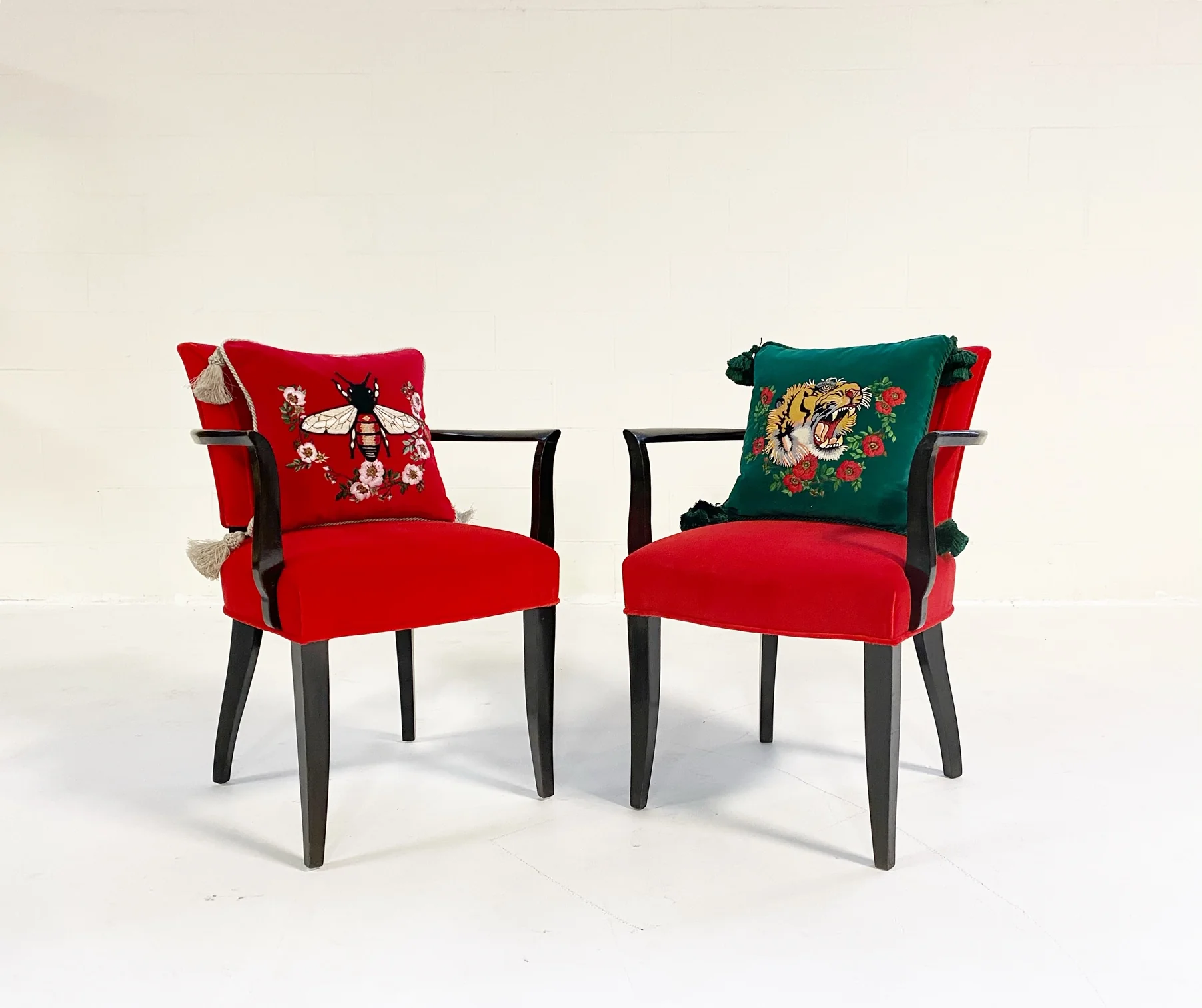 Armchairs in Loro Piana Velvet, Pair - Image 2
