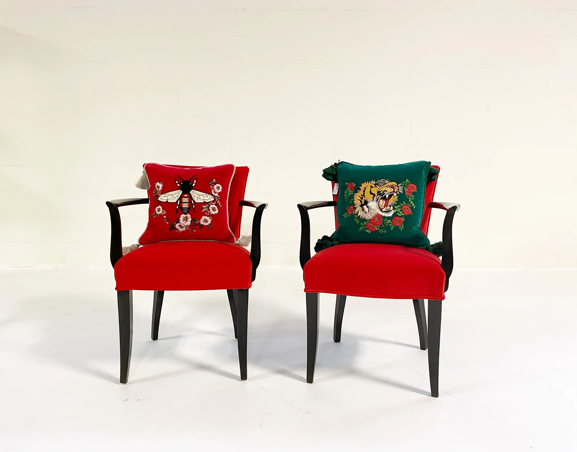 Armchairs in Loro Piana Velvet, Pair - Image 4