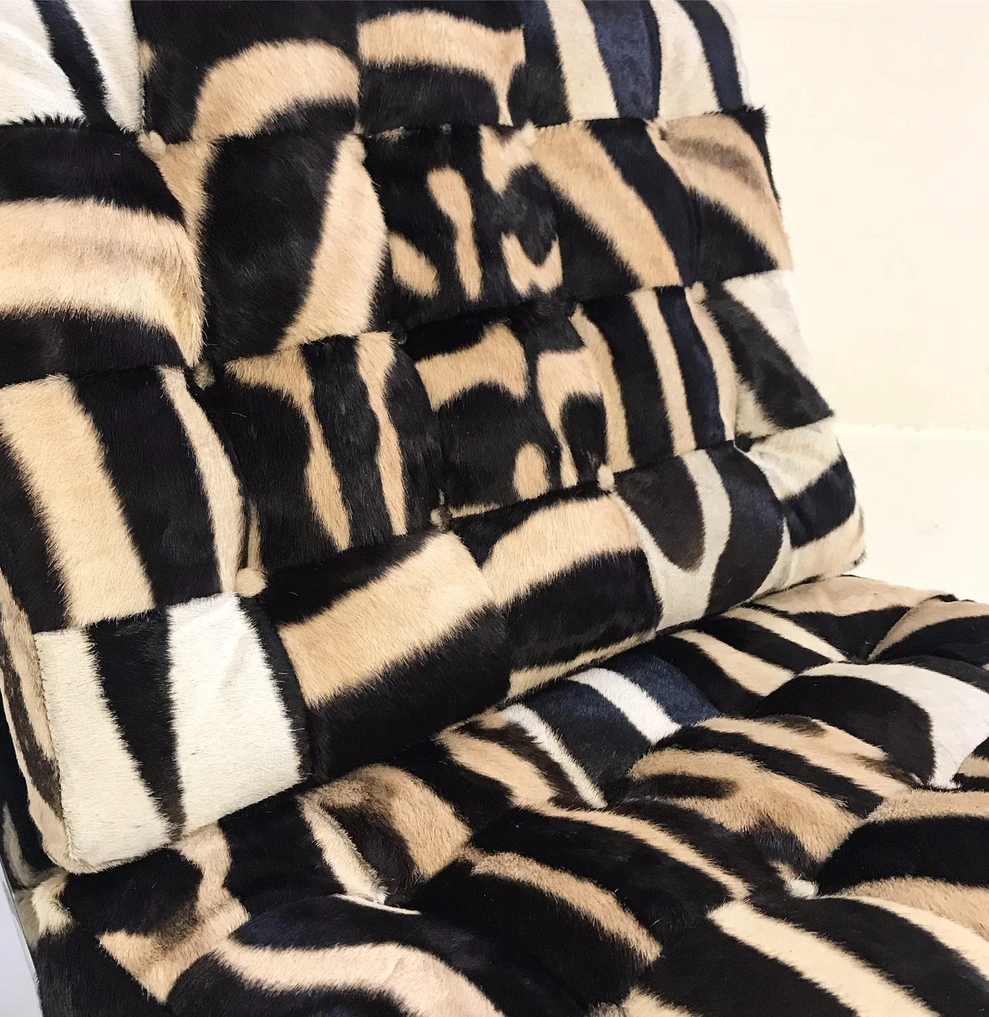 Barcelona Style Chairs in Zebra Hide, pair - Image 4