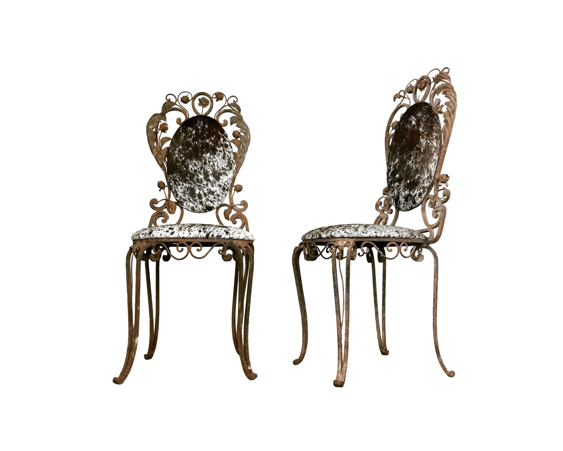 Iron Garden Chairs in Brazilian Cowhide - Image 7