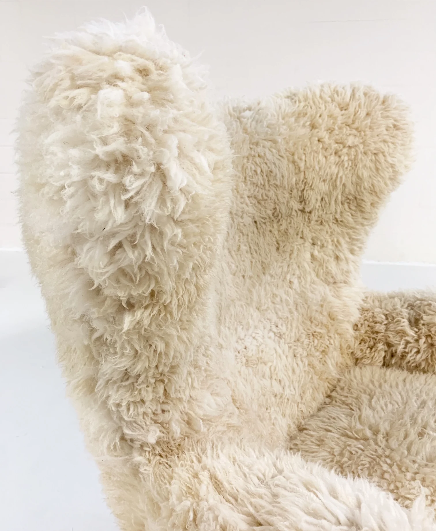 Bespoke Egg Chair and Ottoman in California Sheepskin - Image 11