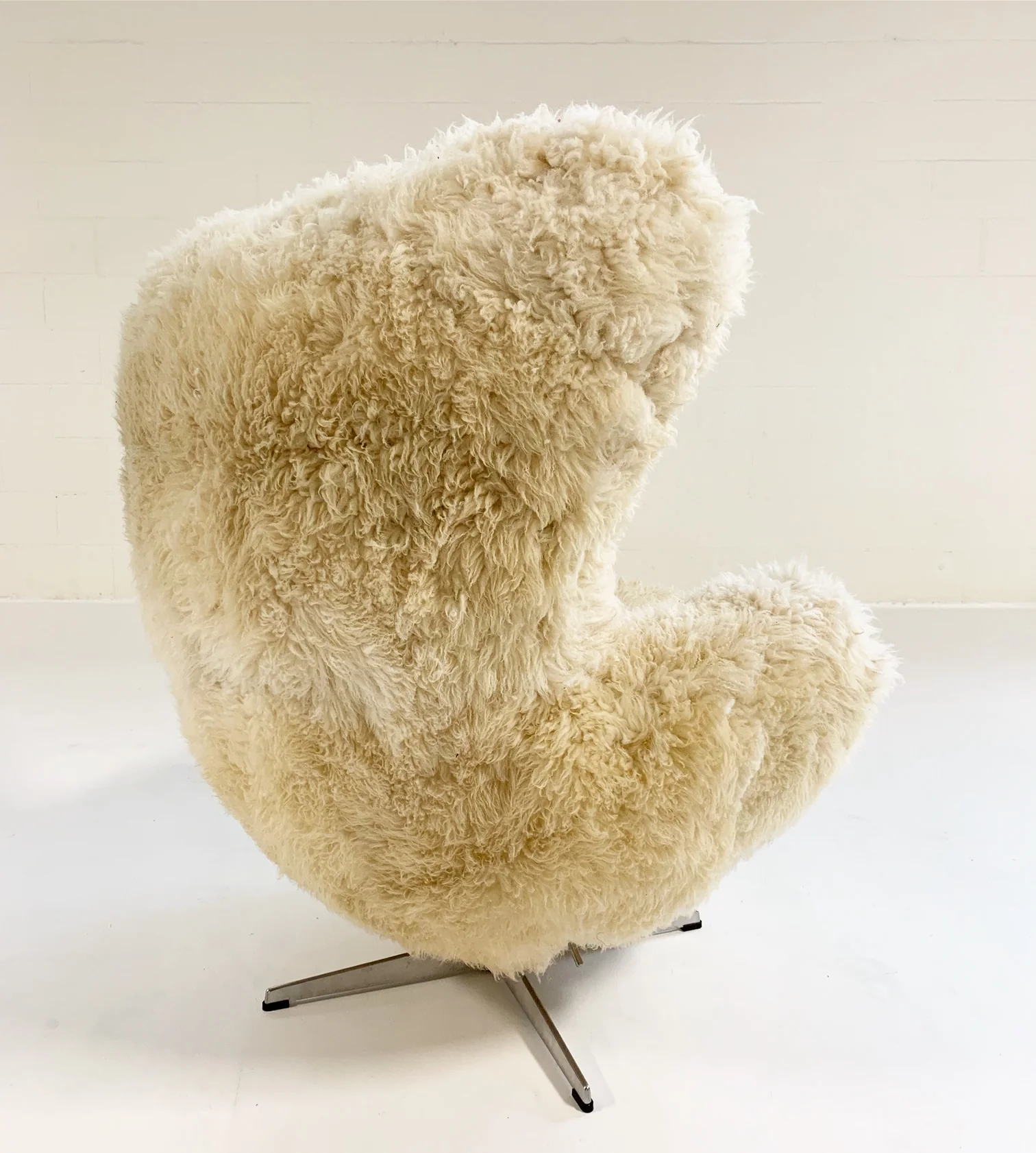 Bespoke Egg Chair and Ottoman in California Sheepskin - Image 12