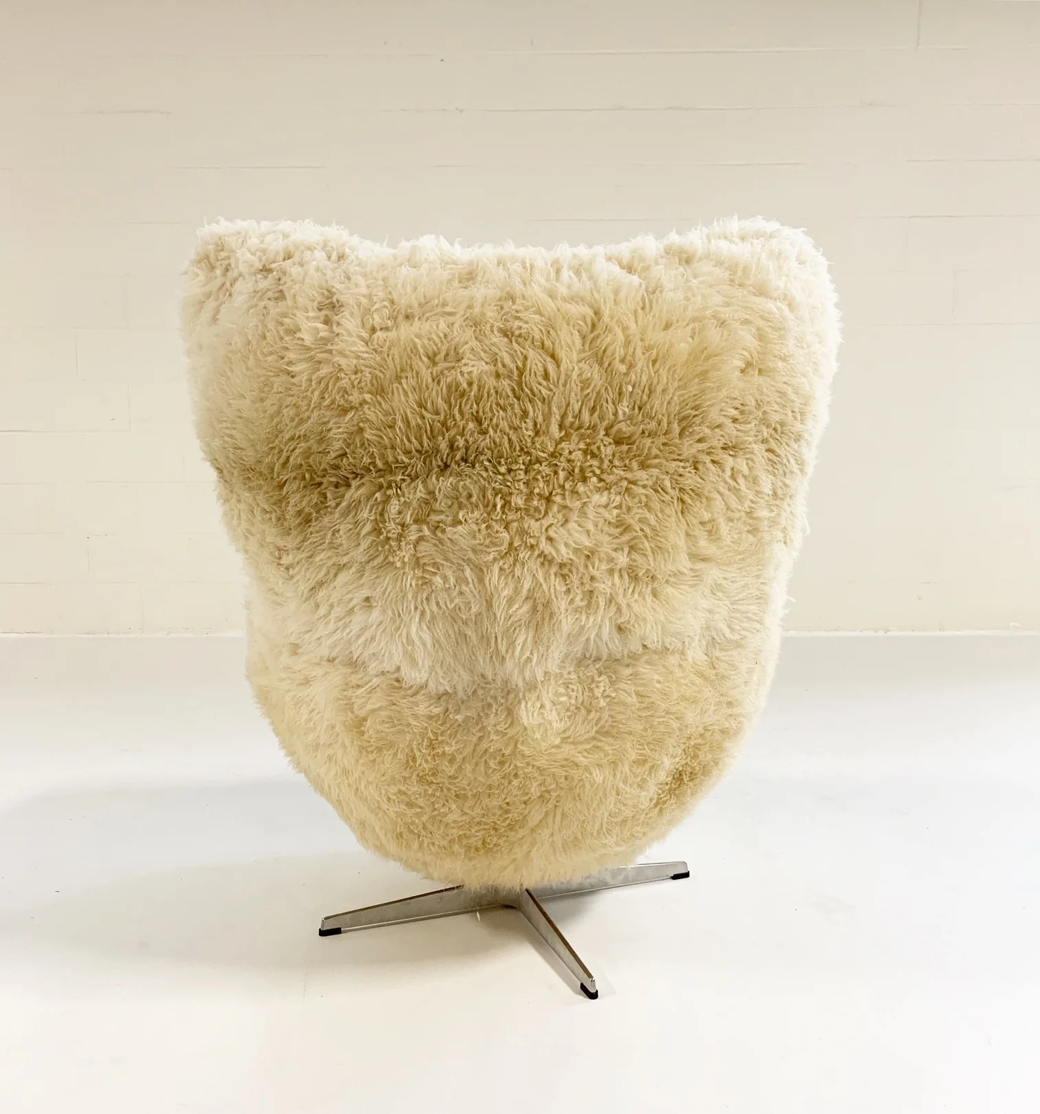 Bespoke Egg Chair and Ottoman in California Sheepskin - Image 13