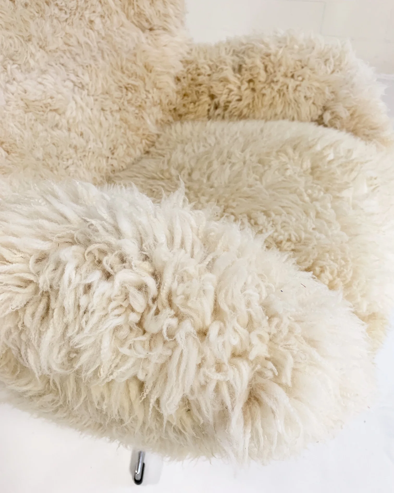 Bespoke Egg Chair and Ottoman in California Sheepskin - Image 14