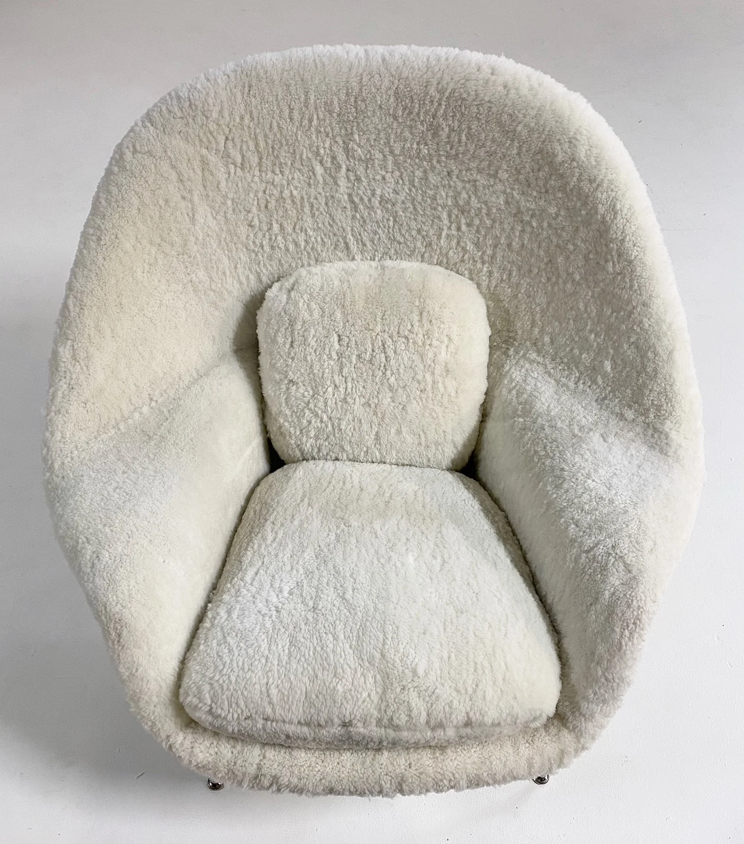 Bespoke Womb Chair and Ottoman in Australian Shearling - Image 6