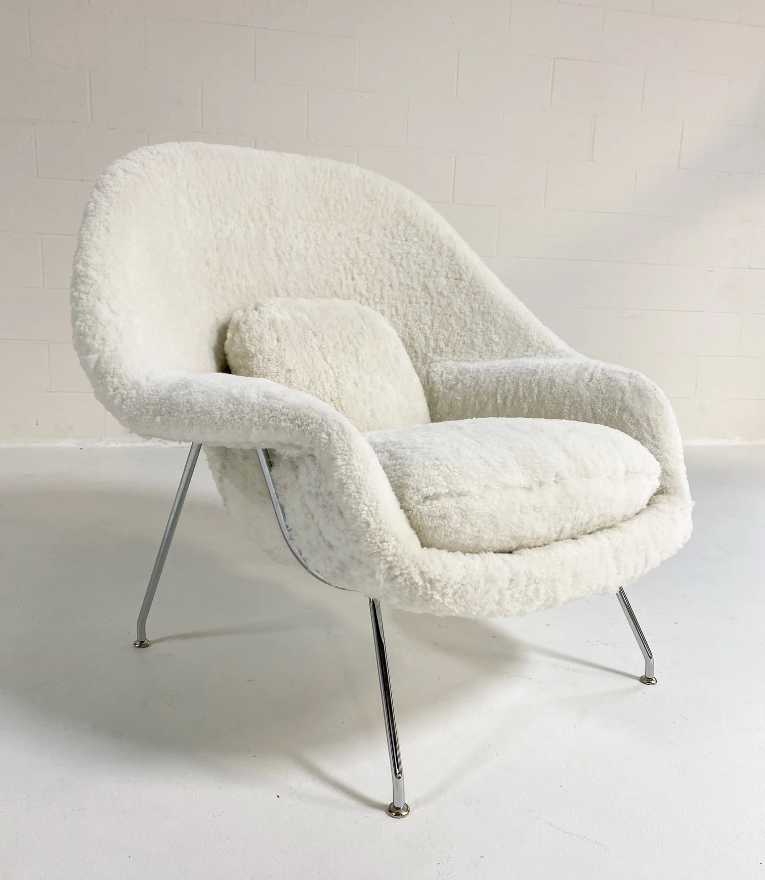 Bespoke Womb Chair and Ottoman in Australian Shearling - Image 9