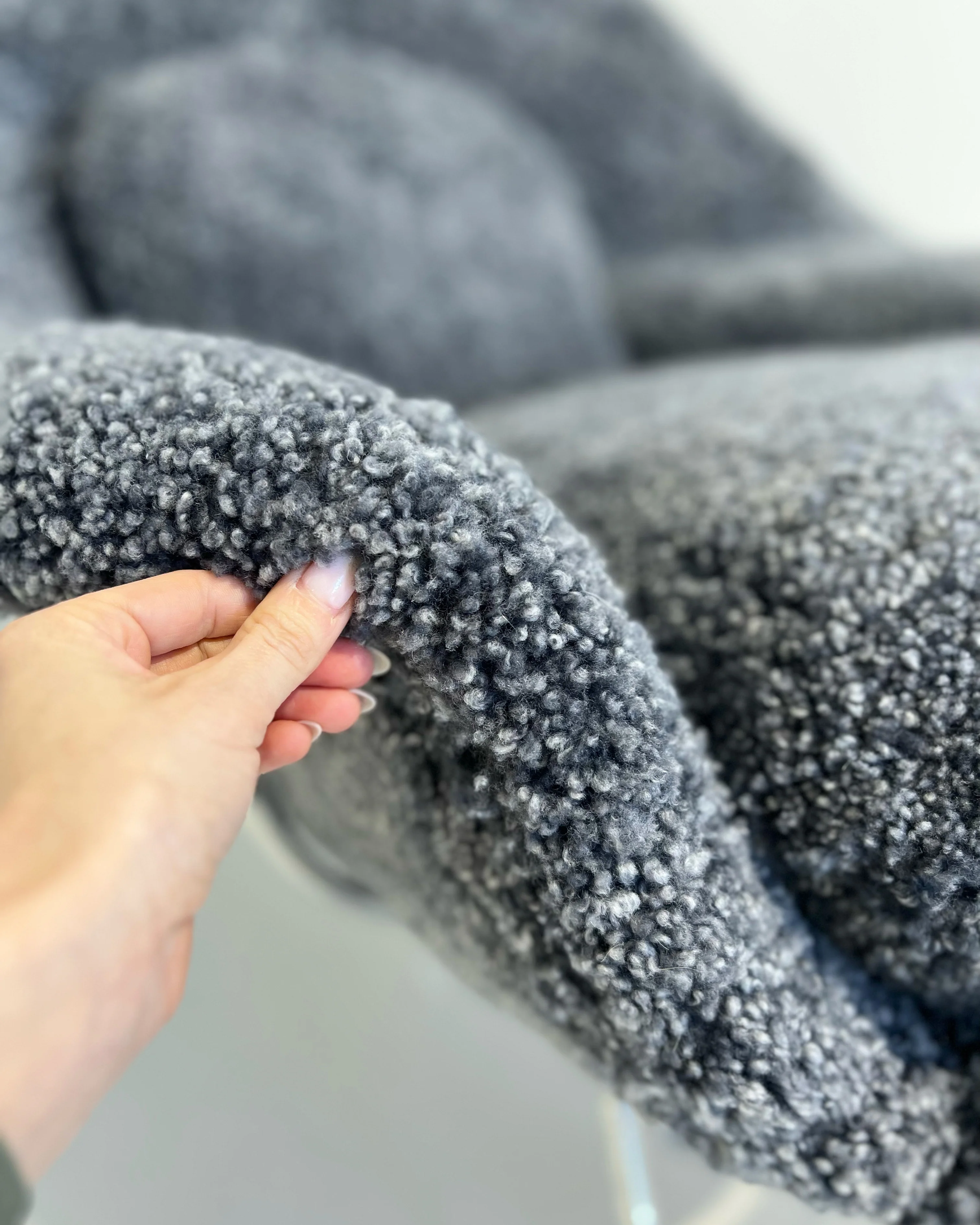 Bespoke Womb Chair and Ottoman in Shearling - Image 5