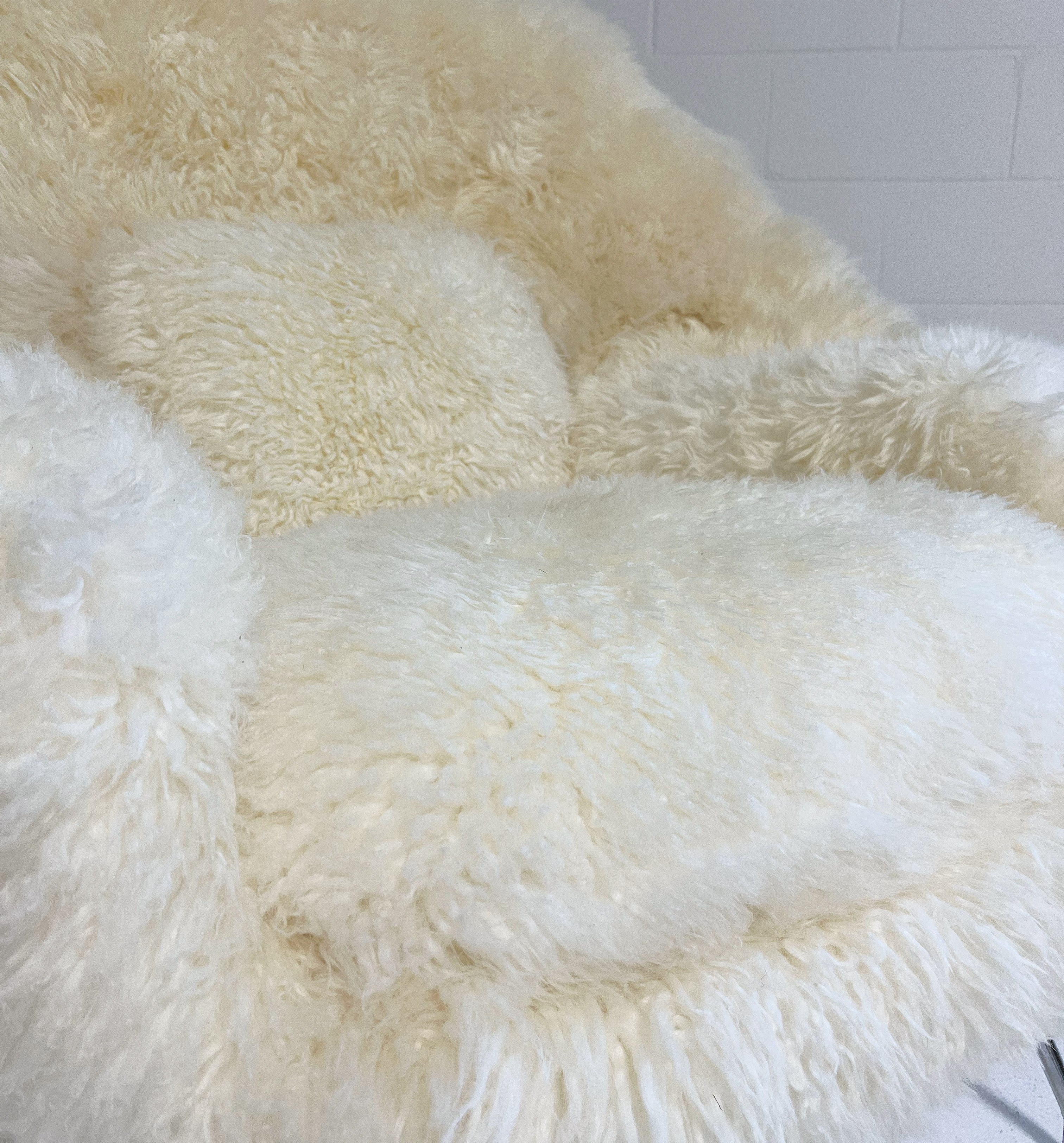 Bespoke Womb Chair and Ottoman in Wavy New Zealand Sheepskin - Image 5