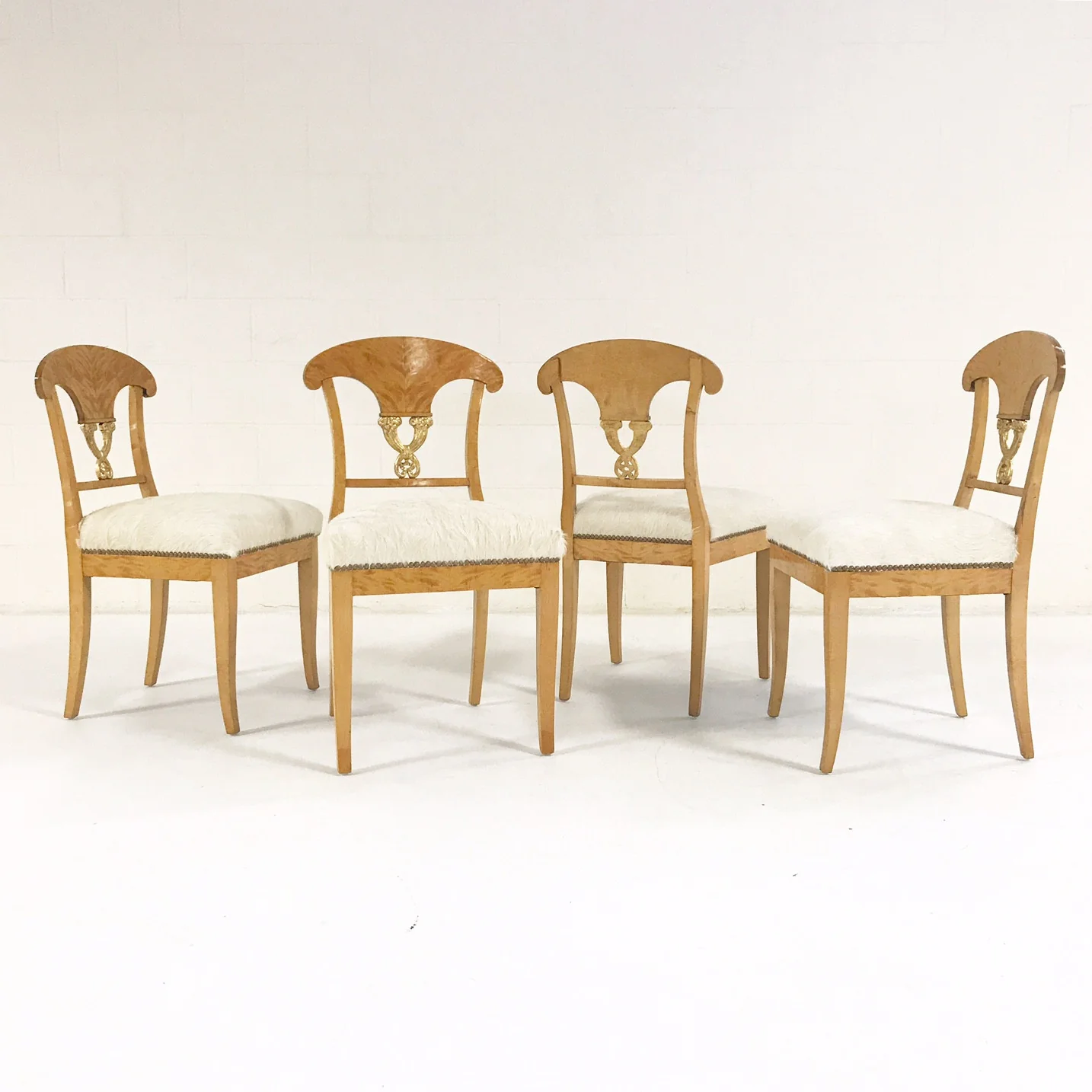 Biedermeier Chairs in Brazilian Cowhide, set of 4