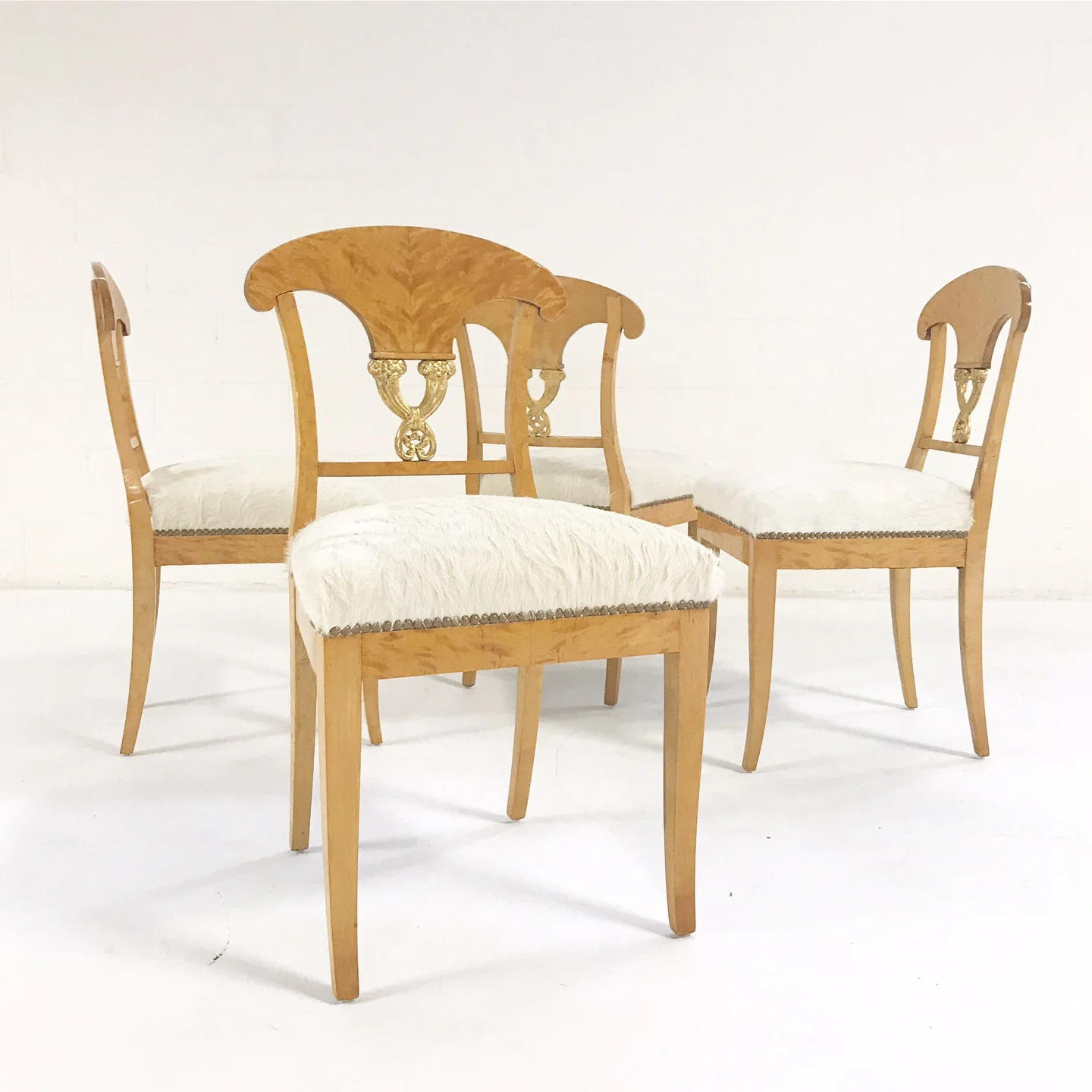 Biedermeier Chairs in Brazilian Cowhide, set of 4 - Image 3