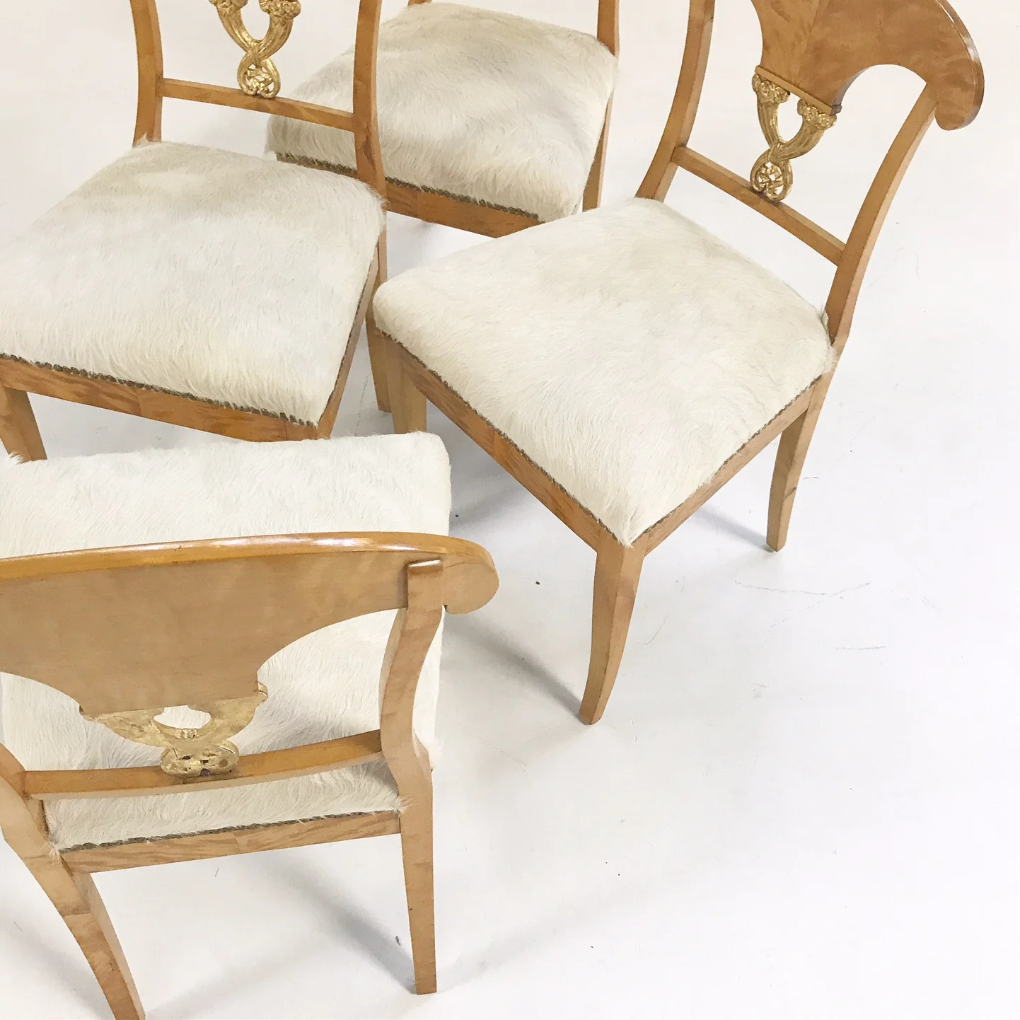 Biedermeier Chairs in Brazilian Cowhide, set of 4 - Image 8