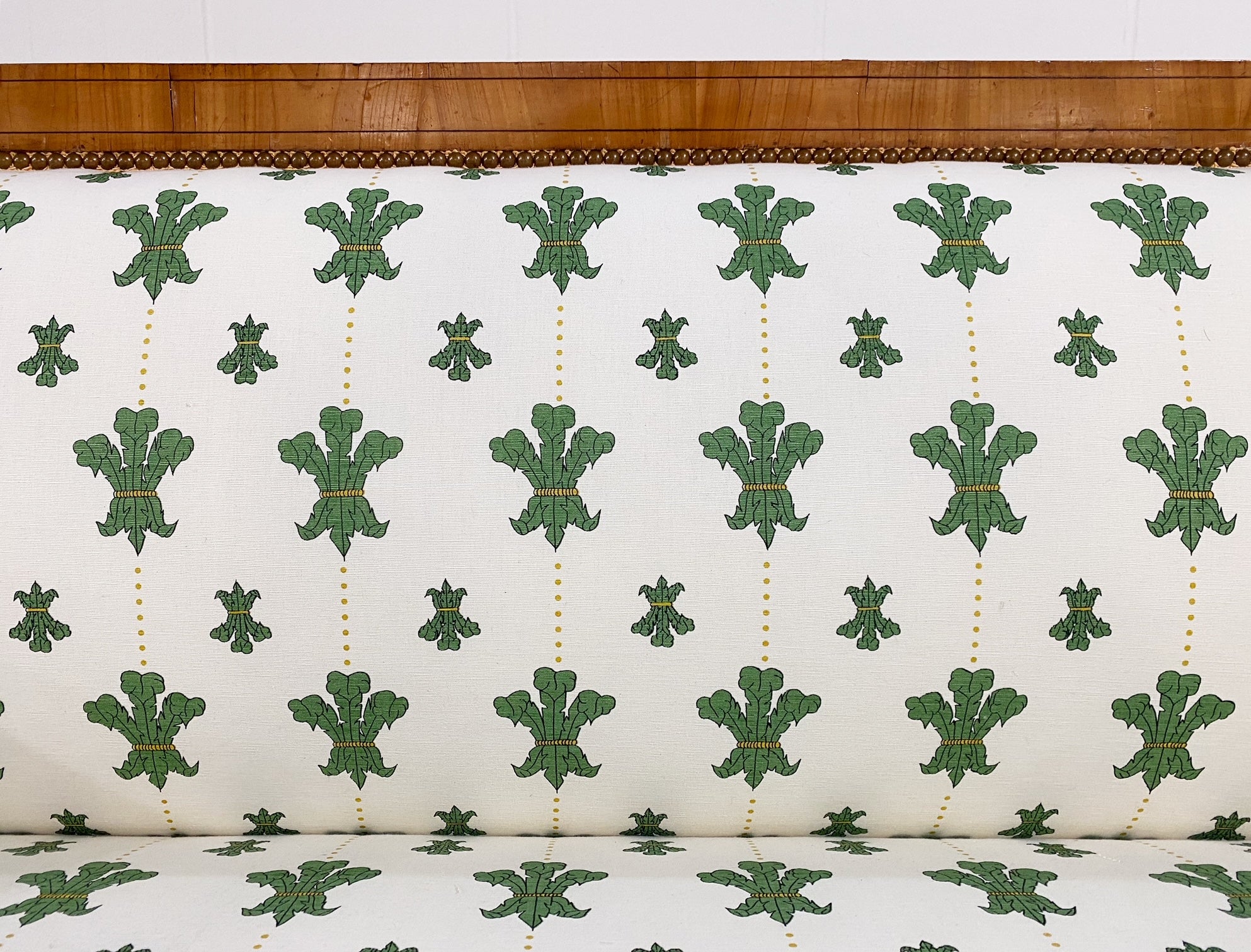 19th Century Biedermeier Parcel Ebonized Walnut Sofa in Beata Heuman "Florentine Flowers" - Image 6