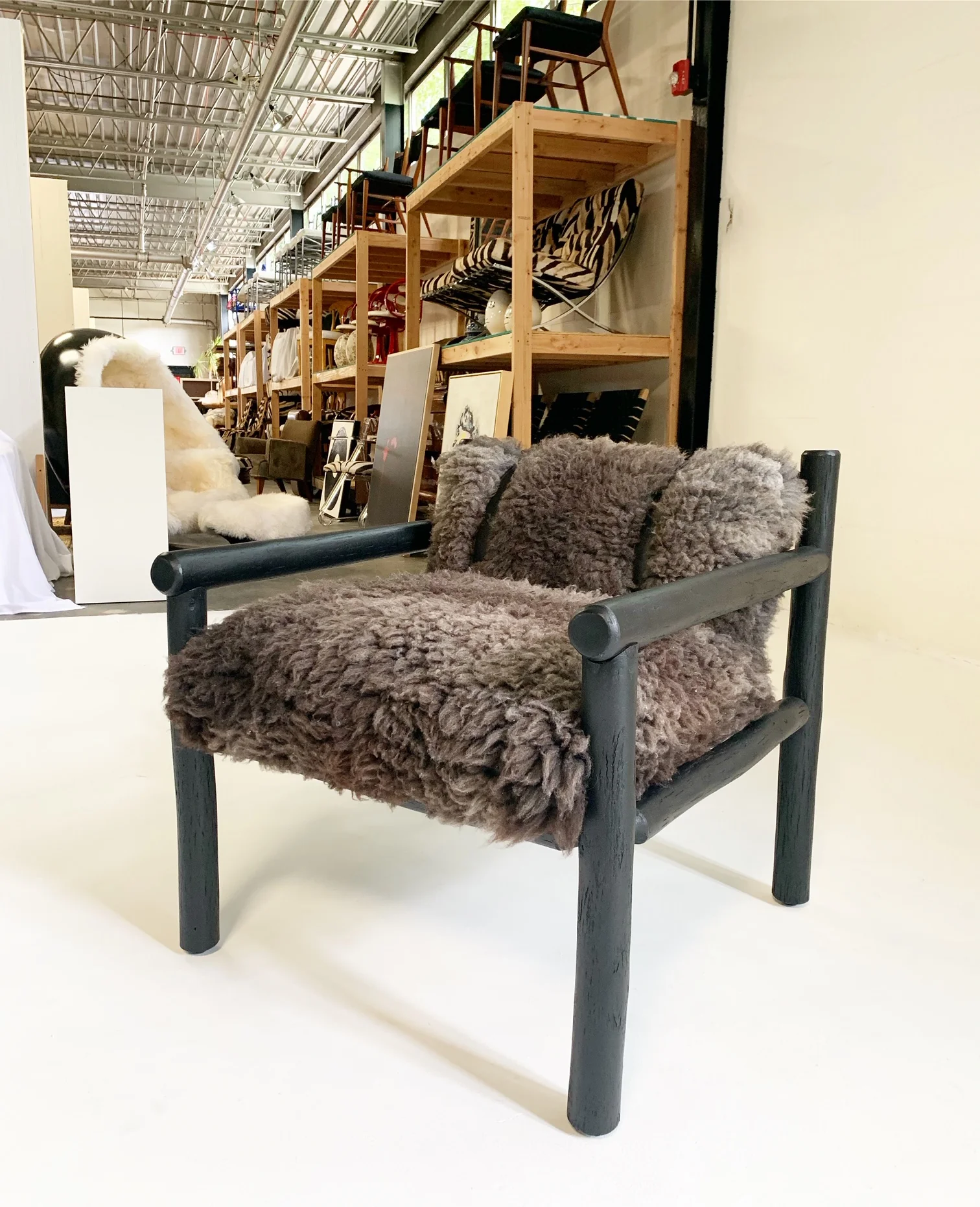 Black Butte Chair and Ottoman with Sheepskin Cushions - Image 15