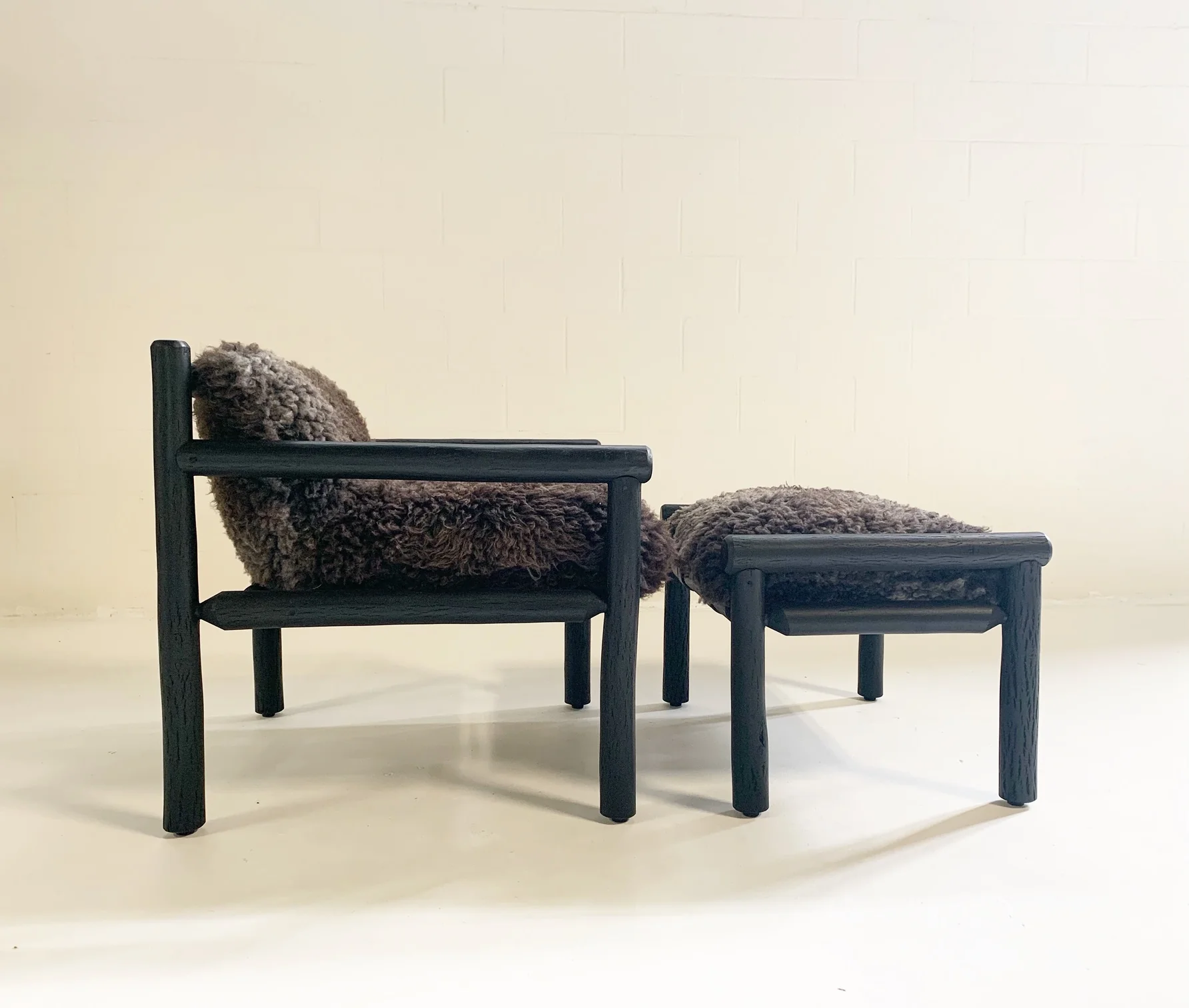 Black Butte Chair and Ottoman with Sheepskin Cushions - Image 16