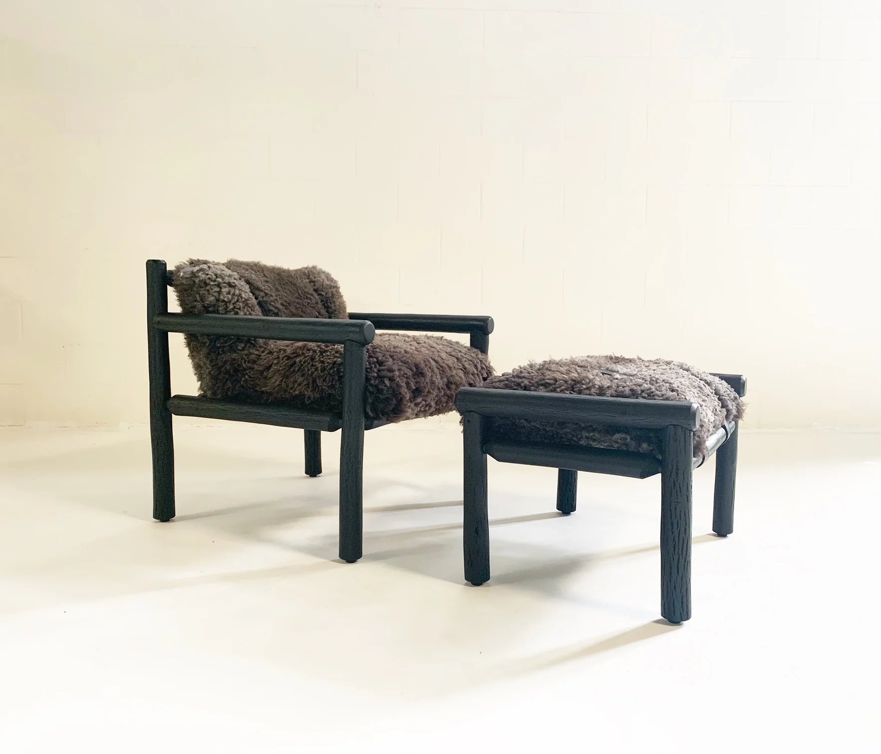 Black Butte Chair and Ottoman with Sheepskin Cushions - Image 19