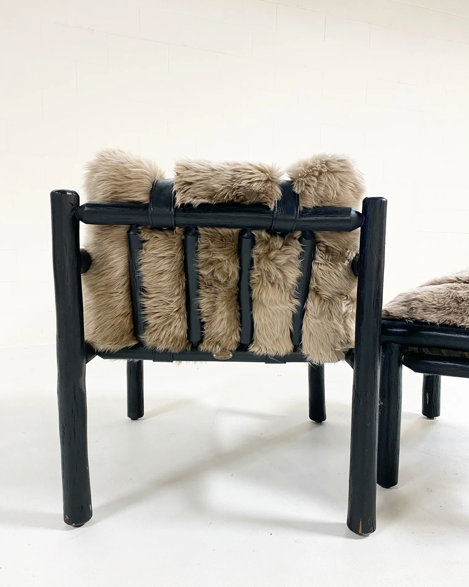 Black Butte Chair and Ottoman with Sheepskin Cushions - Image 8