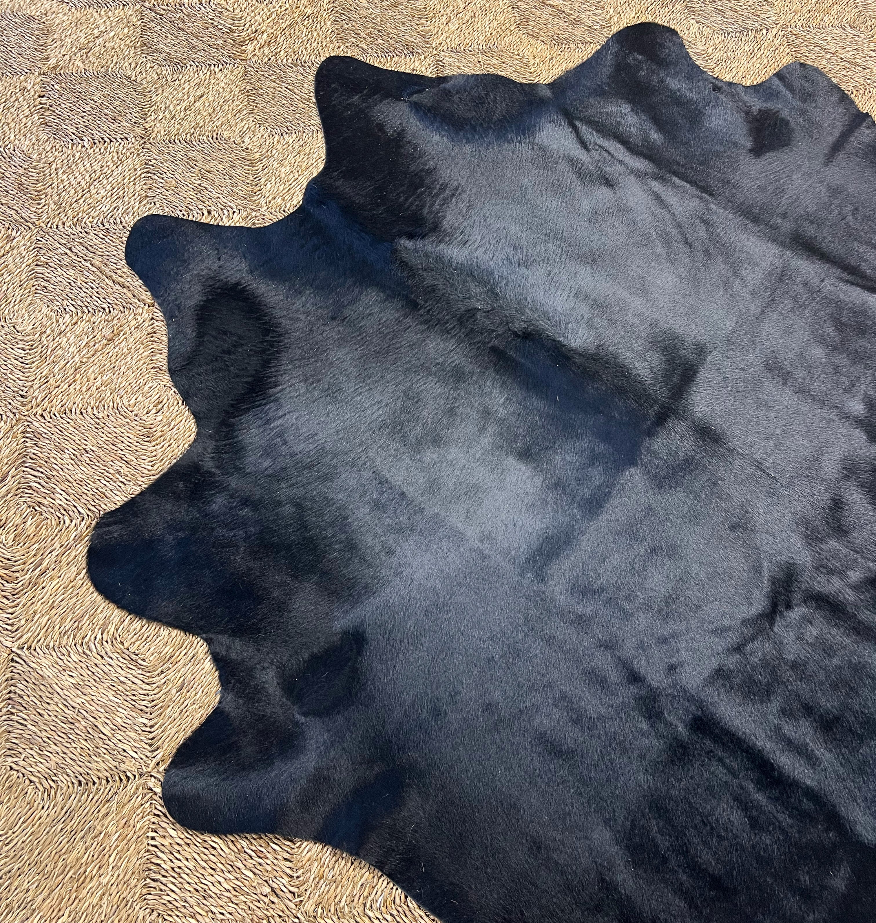 Brazilian Cowhide Rug, Black, No. 1 - Image 3