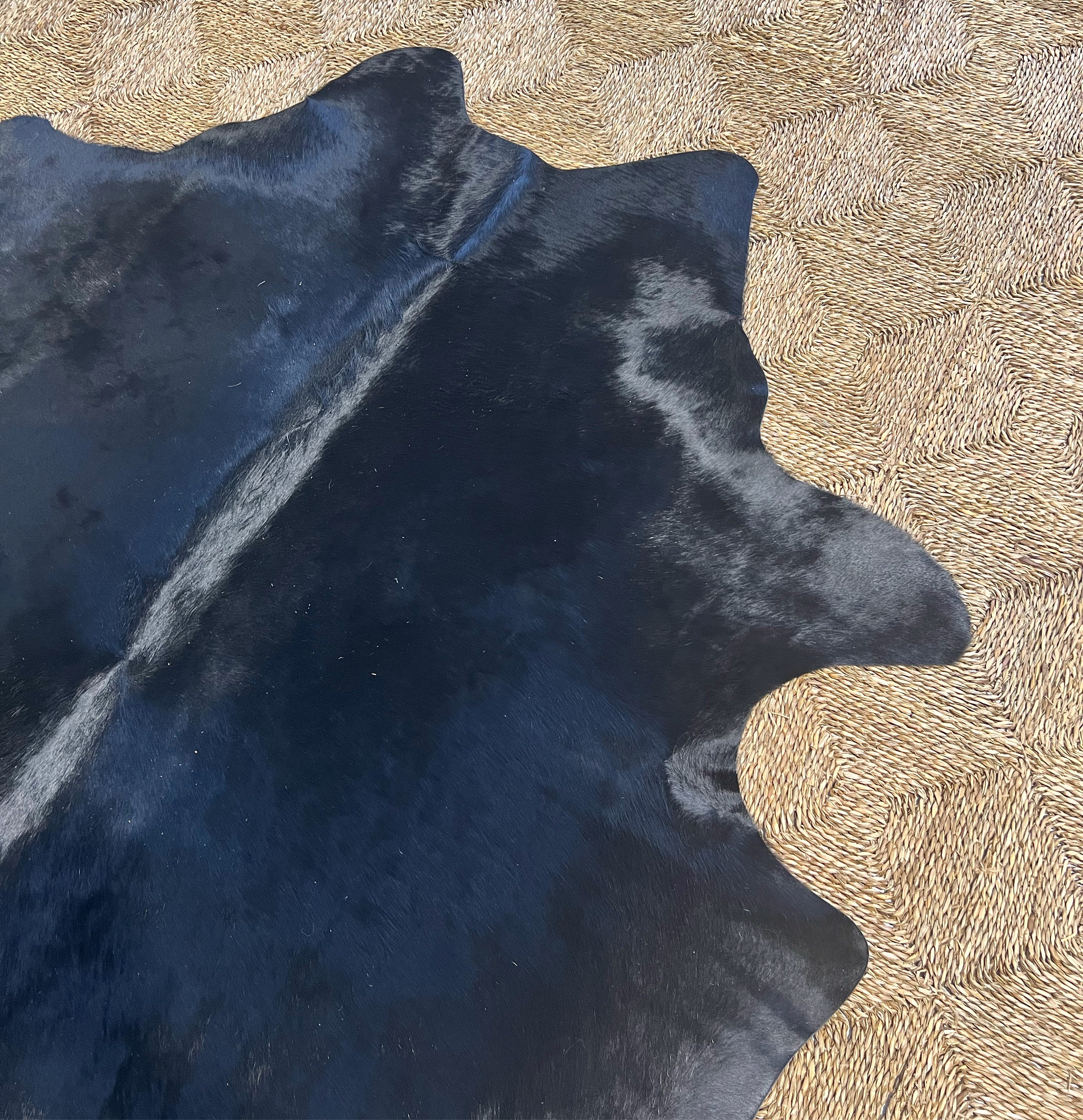 Brazilian Cowhide Rug, Black, No. 3 - Image 2