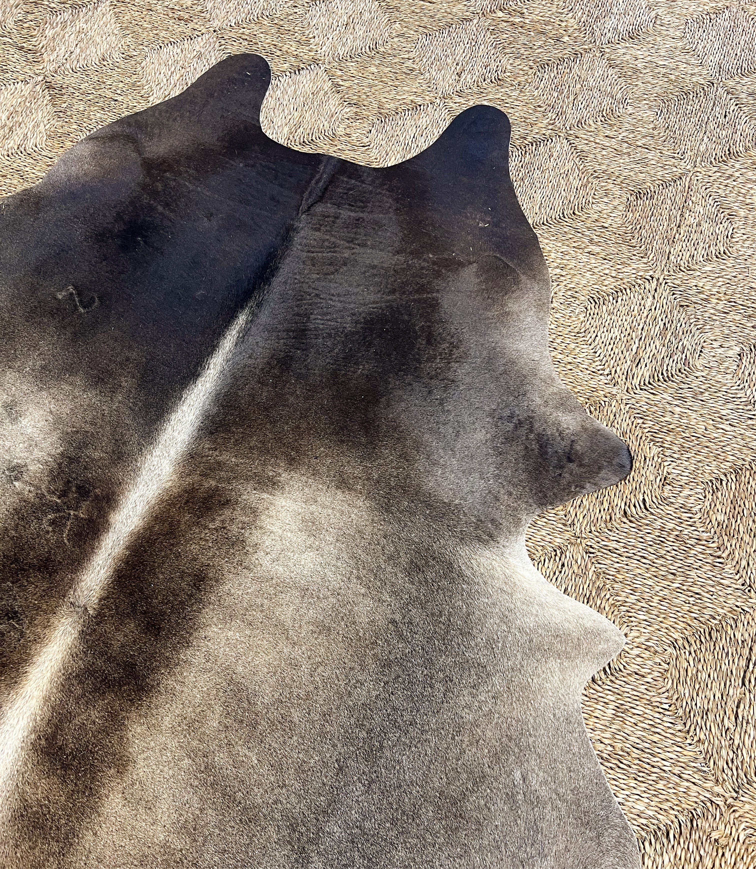 Brazilian Cowhide Rug, Salt and Pepper Brown, No. 4 - Image 2
