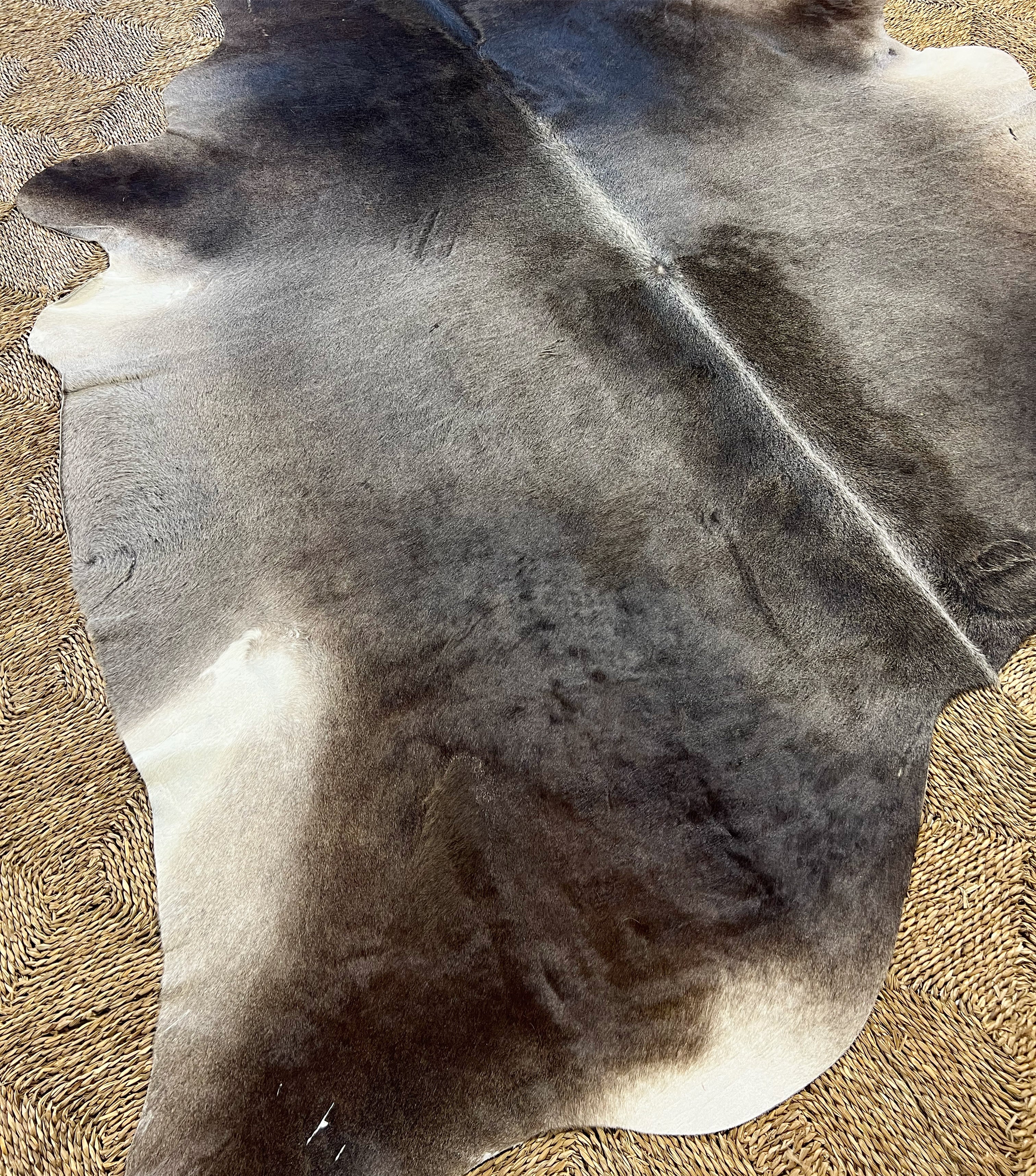 Brazilian Cowhide Rug, Salt and Pepper Brown, No. 6 - Image 3