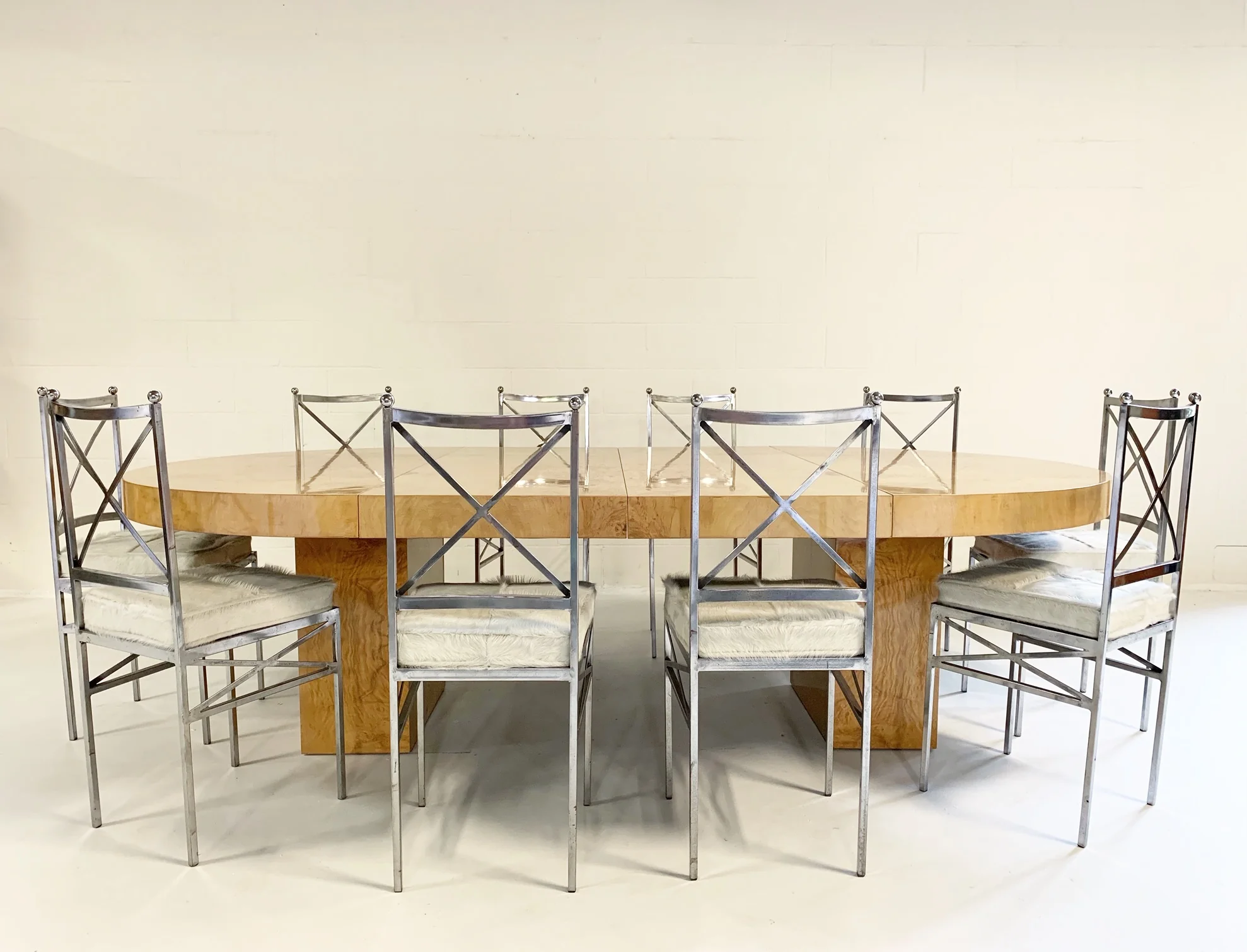 Burl Wood Oval Dining Table - Image 5