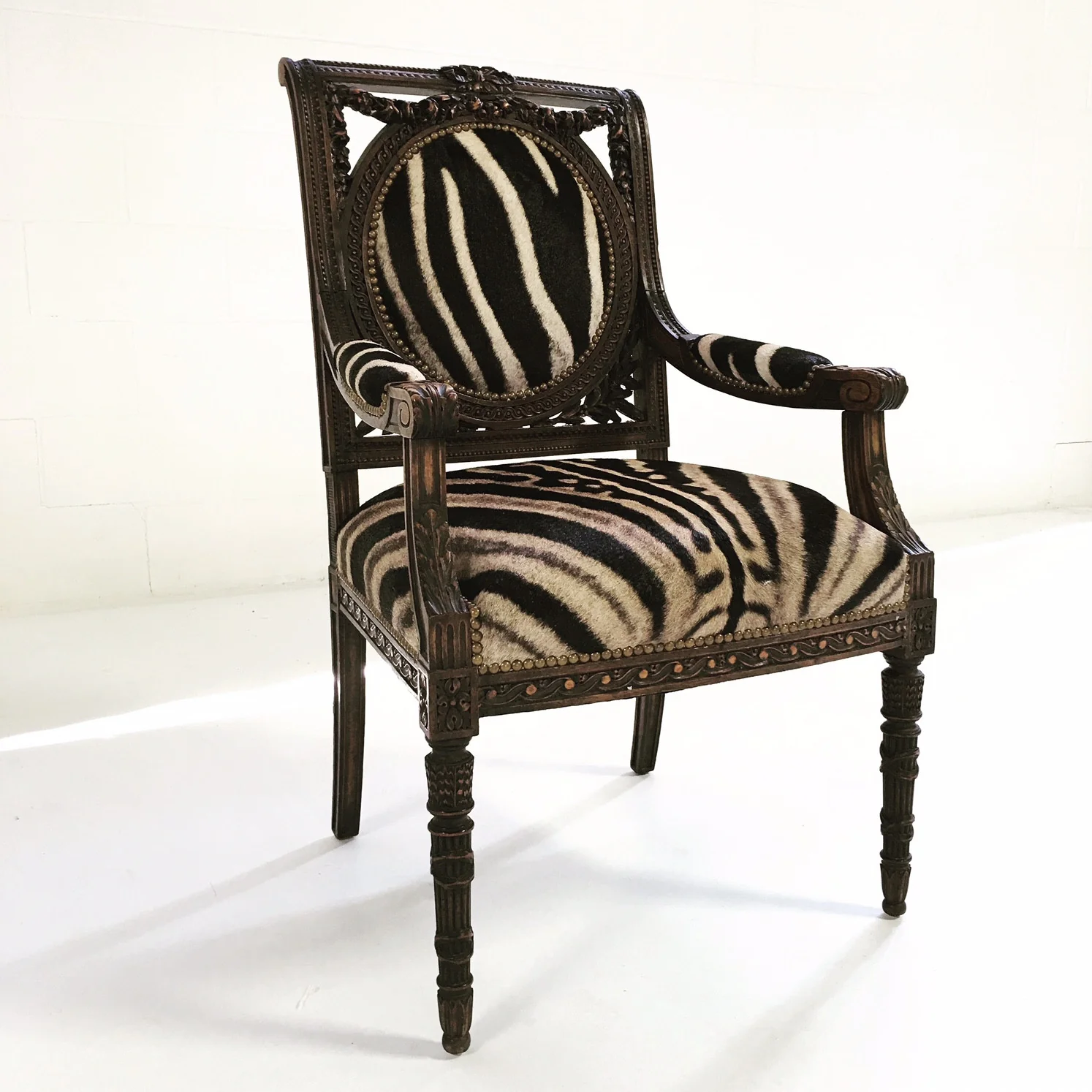 French Chair in Zebra Hide