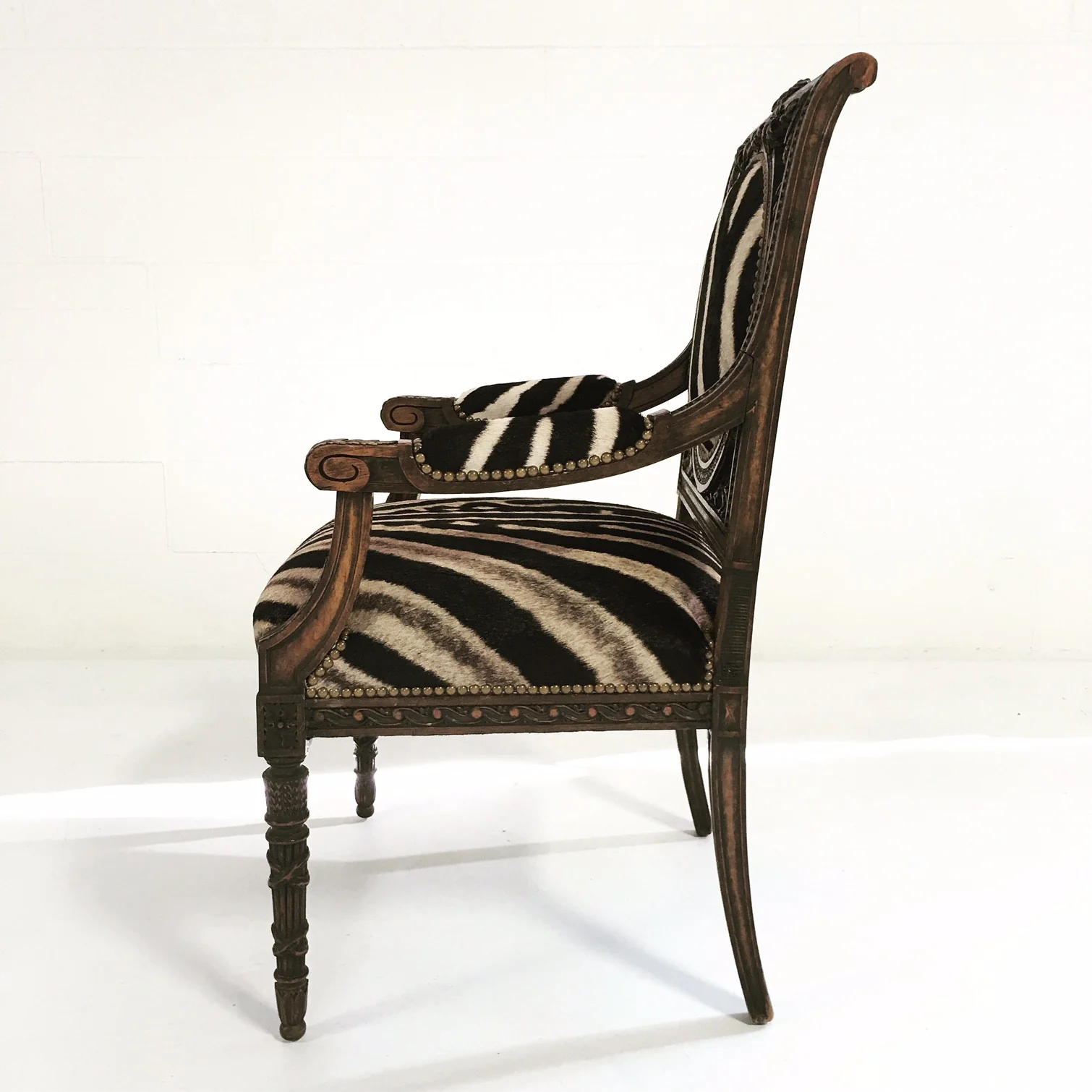 French Chair in Zebra Hide - Image 4