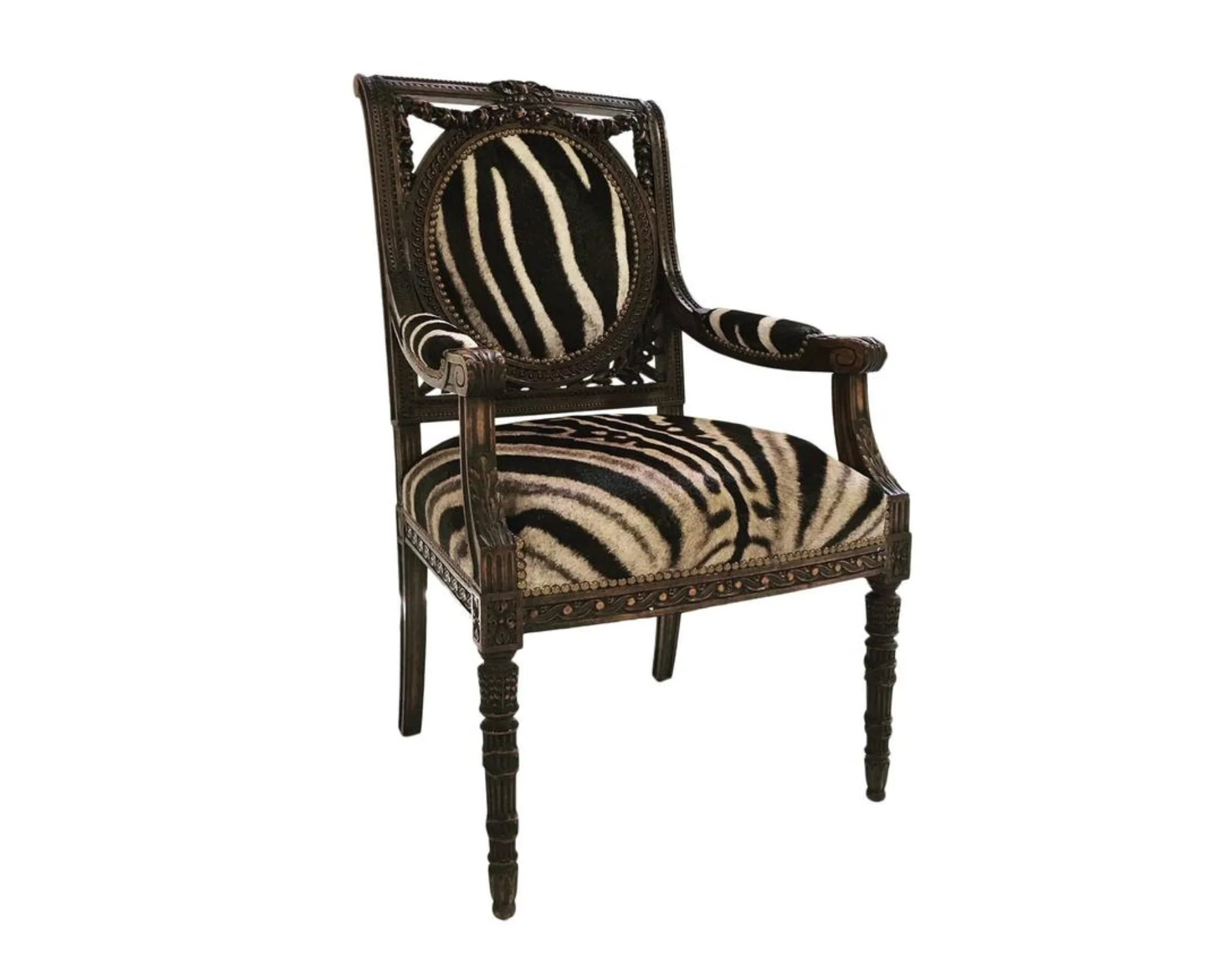 French Chair in Zebra Hide - Image 7