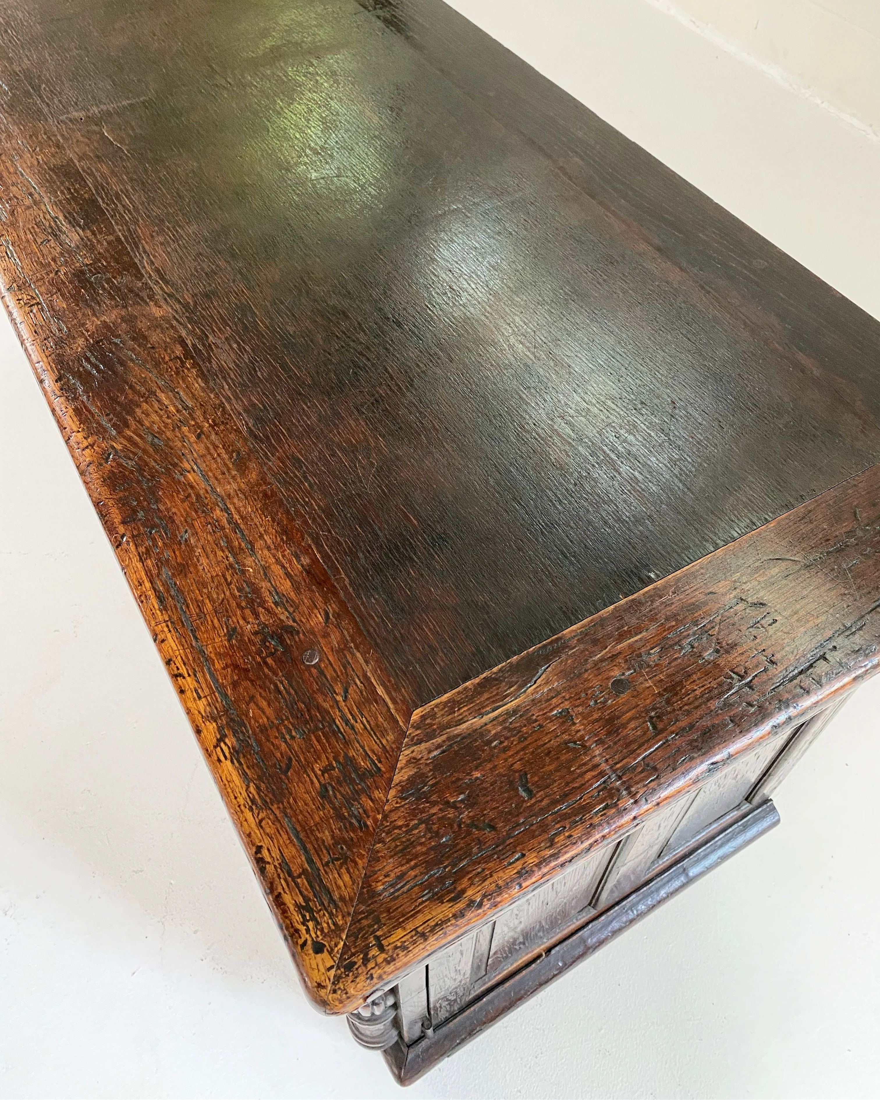 Antique Carved Oak Coffer - Image 3