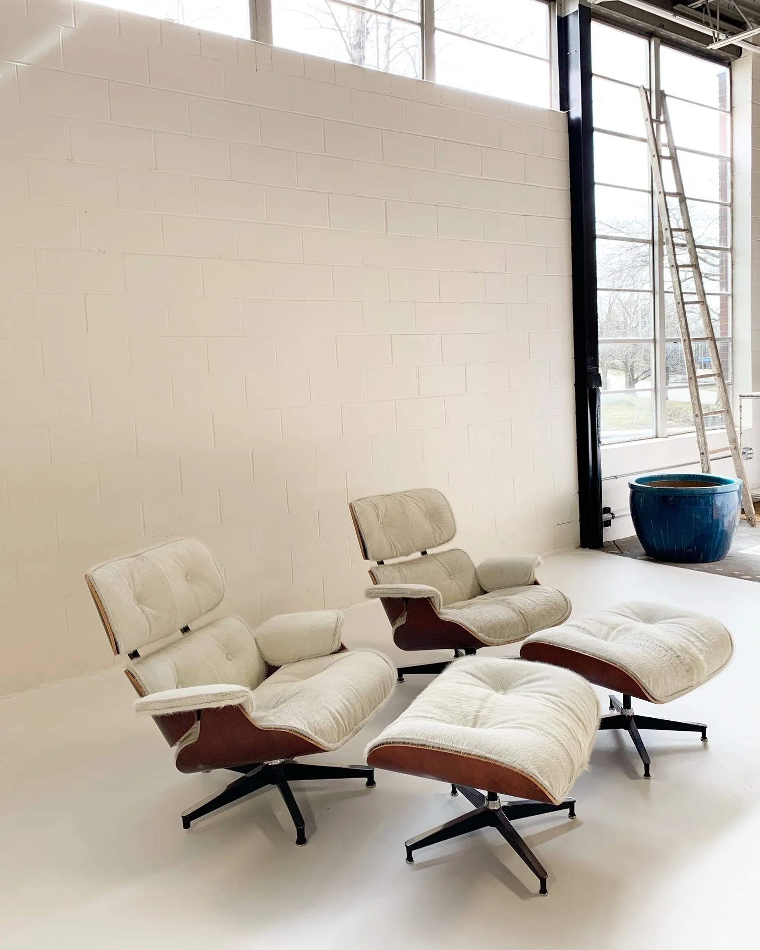 670 Lounge Chairs and 671 Ottomans in Brazilian Cowhide - Image 2