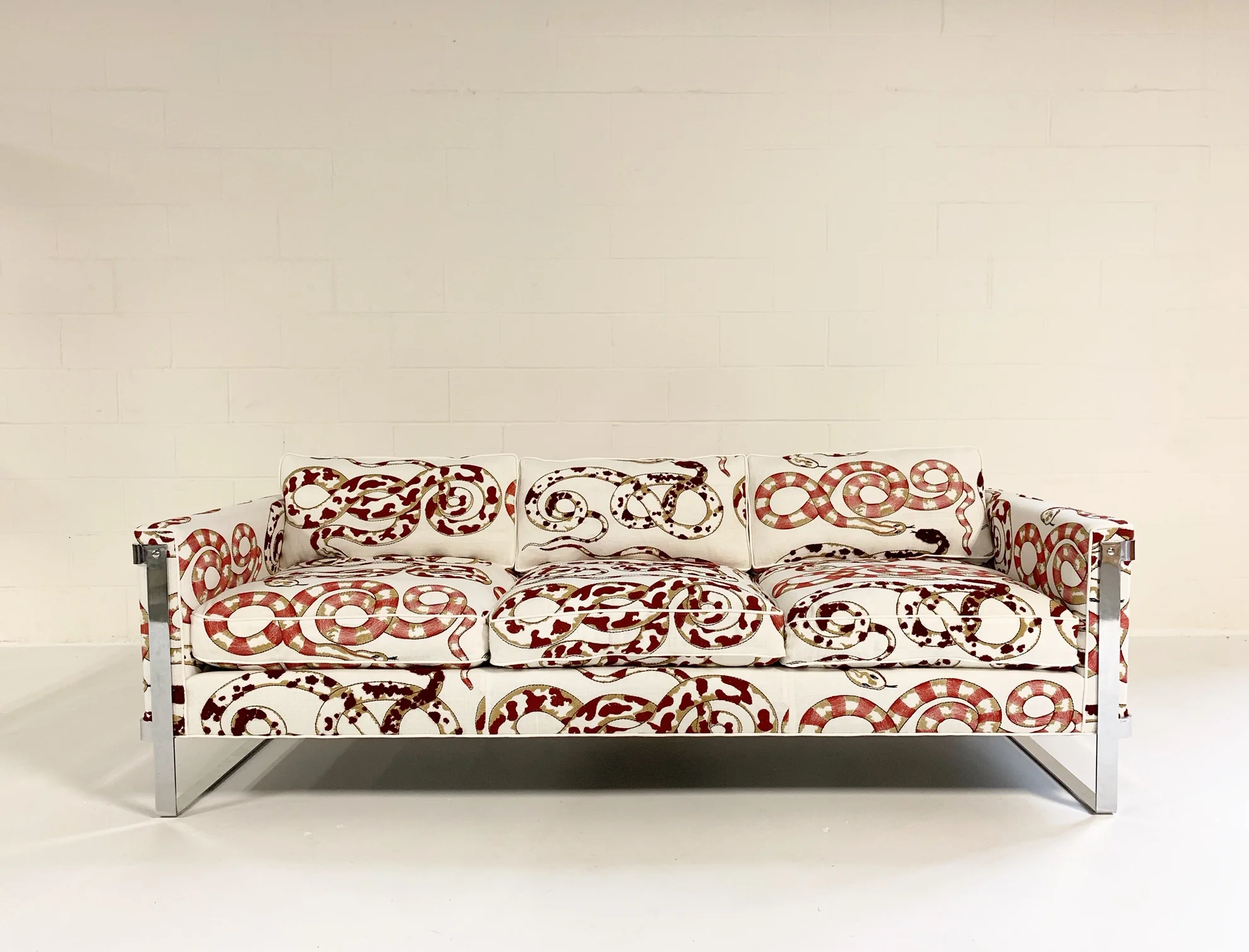 Chrome Sofa in Pierre Frey Venimeuses