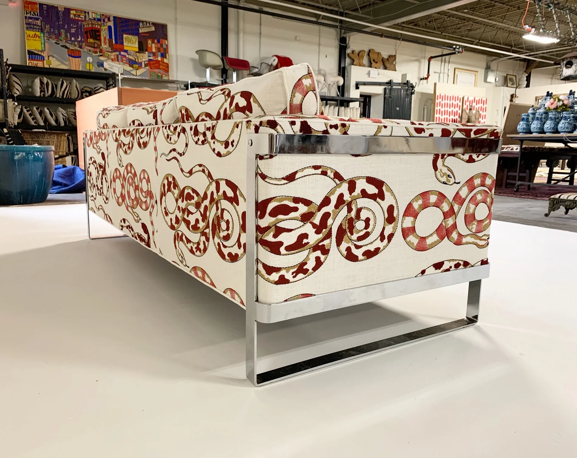 Chrome Sofa in Pierre Frey Venimeuses - Image 8