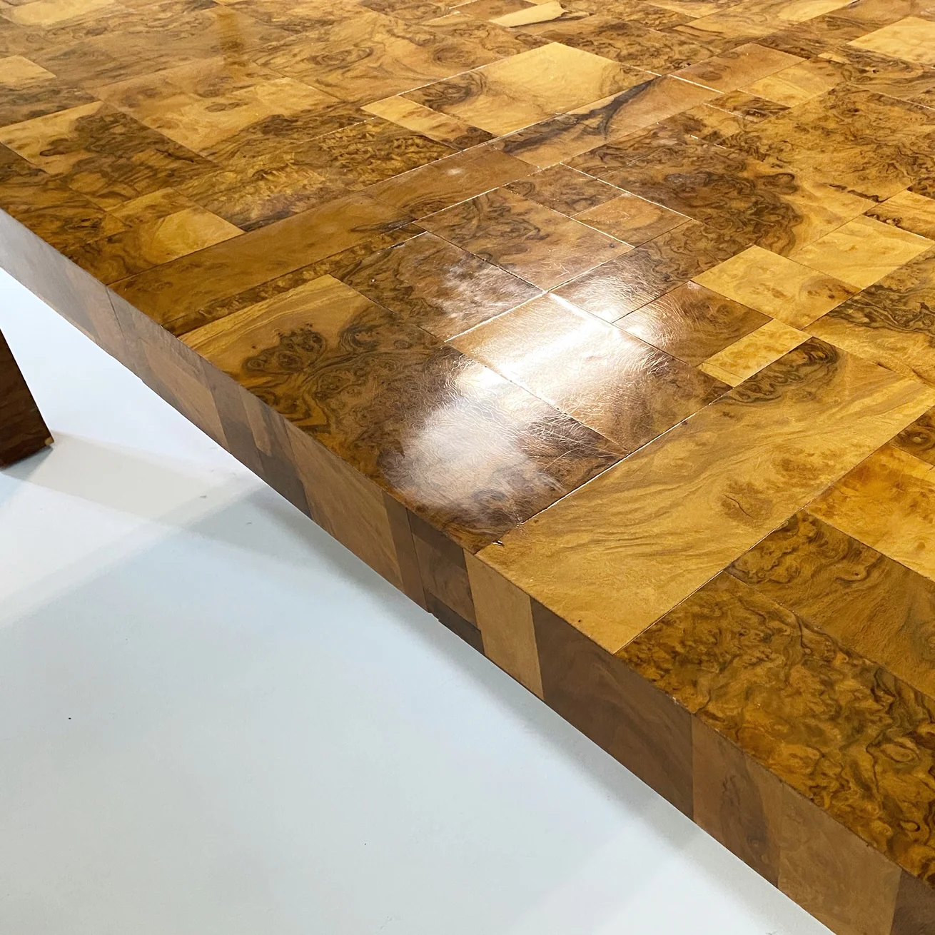 Cityscape Patchwork Burl Wood Dining Table - Image 2