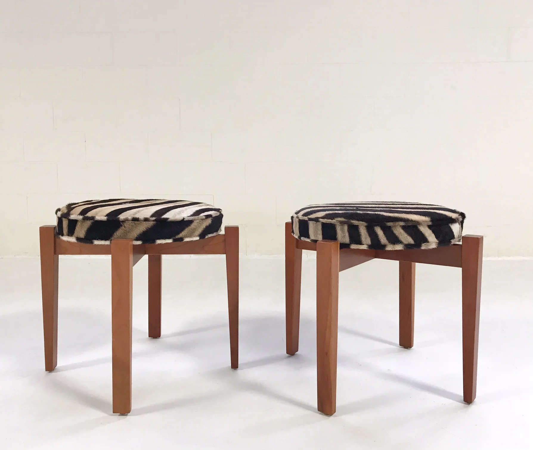 Stools in Zebra Hide, pair - Image 3