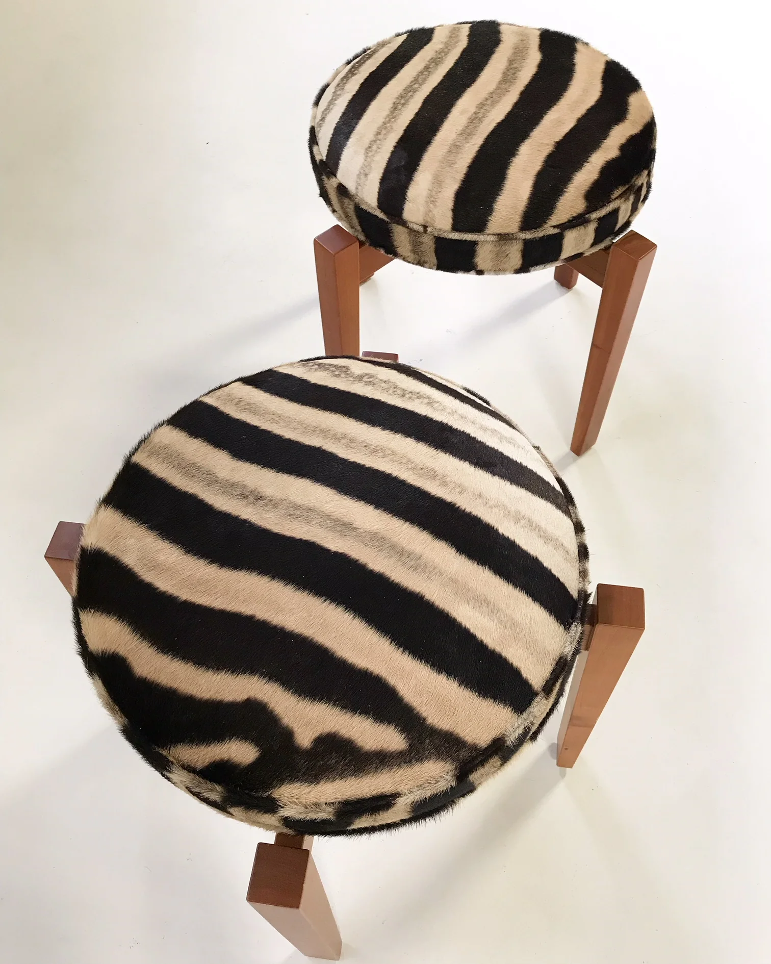 Stools in Zebra Hide, pair - Image 4